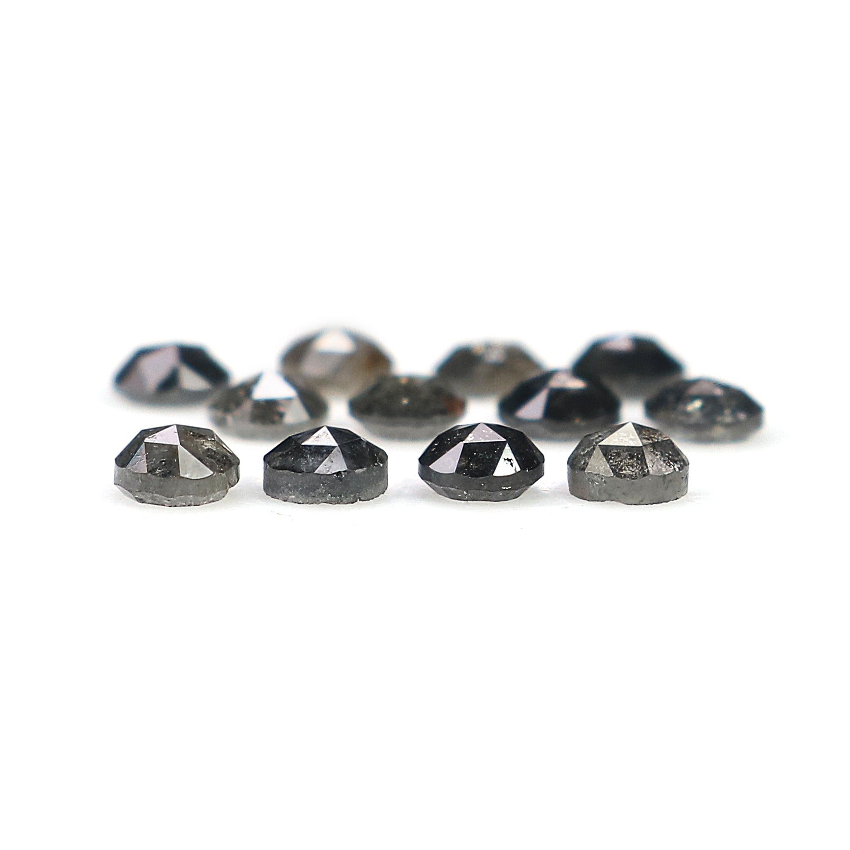 0.91 Ct Natural Loose Round Rose Cut Diamond Salt And Pepper Round Diamond 2.50 MM Natural Black Grey Color Round Rose Cut Diamond LQ7993