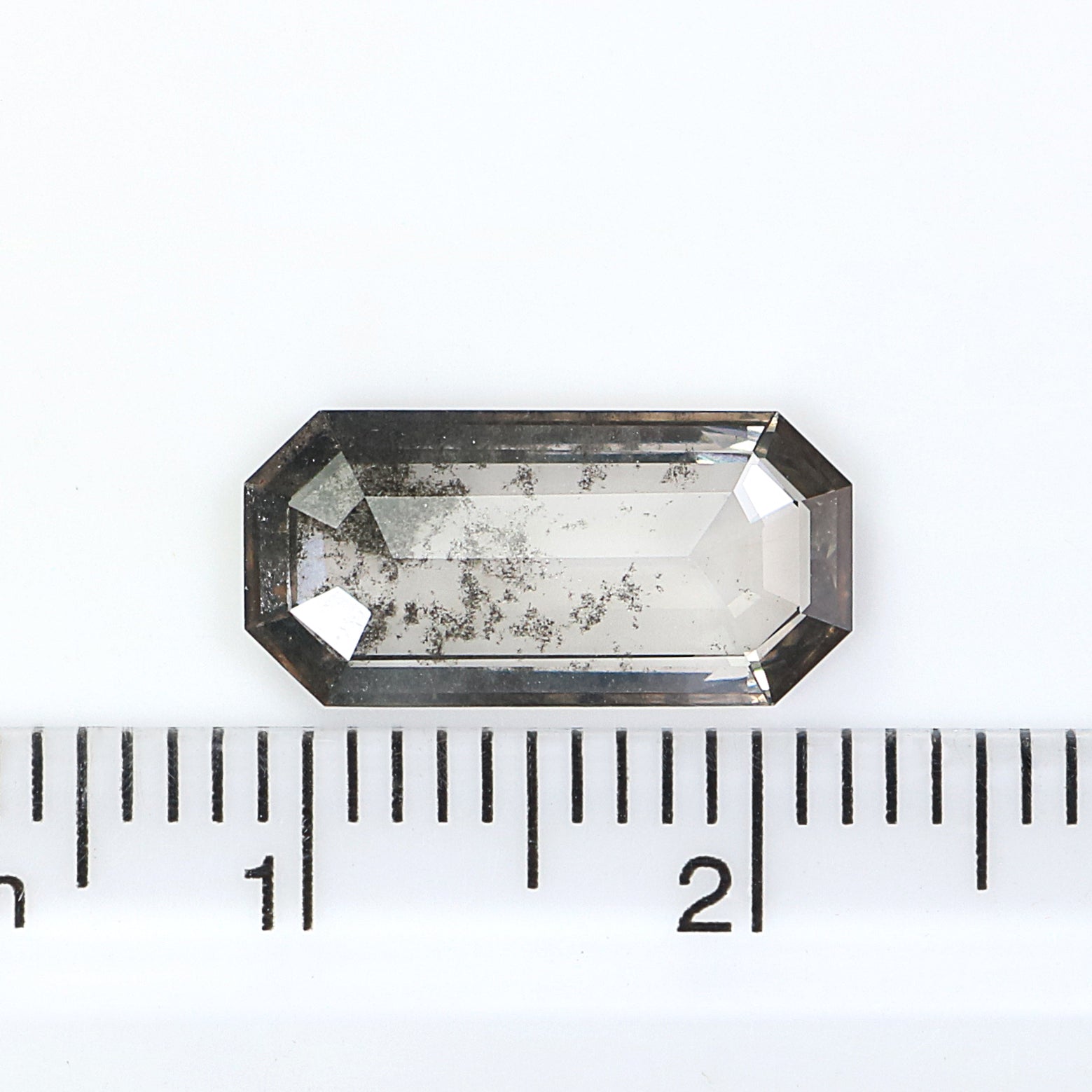 2.05 CT Emerald Rose Cut Salt And Pepper Lab Grown 13.55 MM Loose Diamond CVD Fancy Black Grey Color Lab Created Antique Cut Diamonds N2630