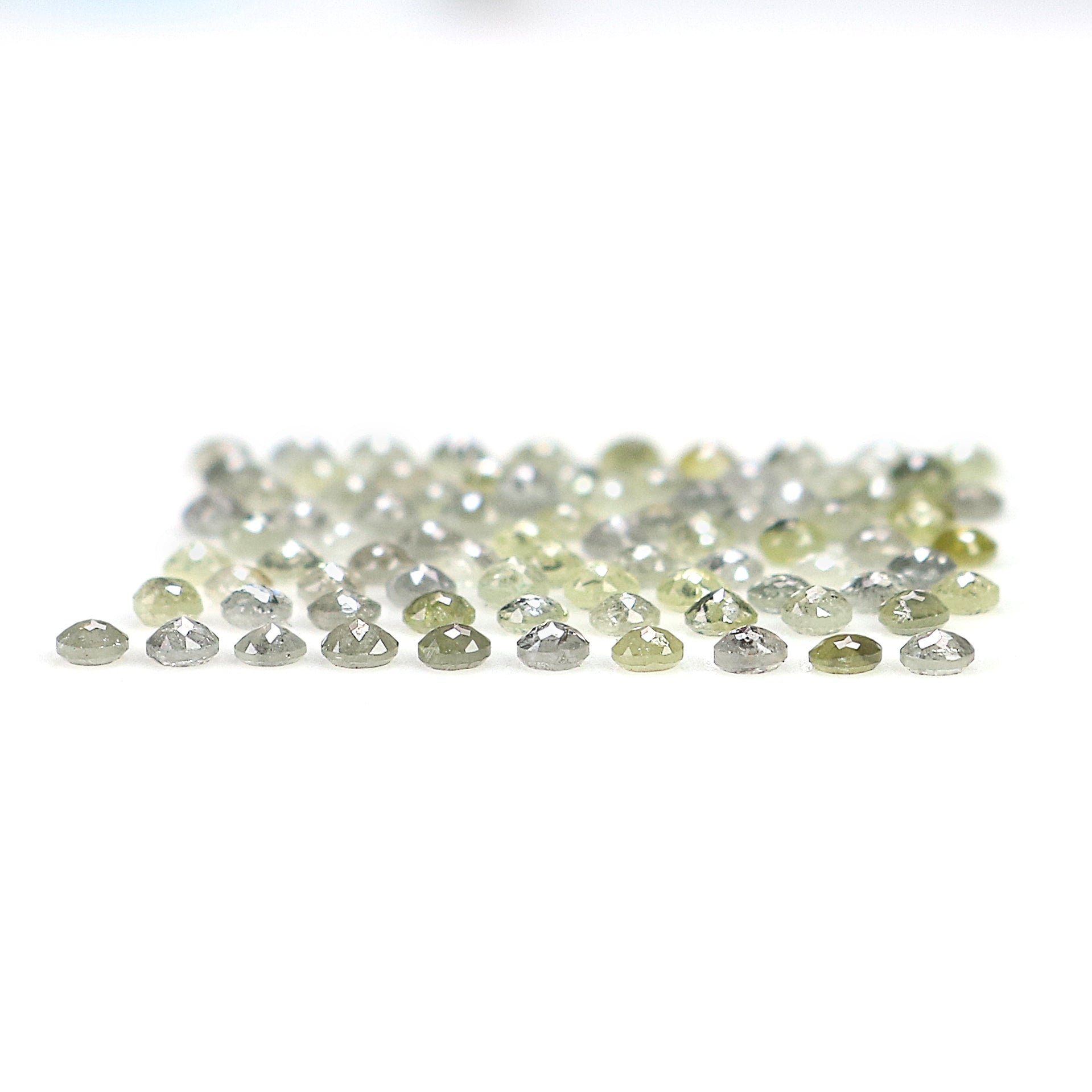 2.68 CT Natural Loose Round Rose Cut Diamond Grey Color Round Shape Diamond 1.80 MM Natural Loose Yellow Color Round Rose Cut Diamond LQ092