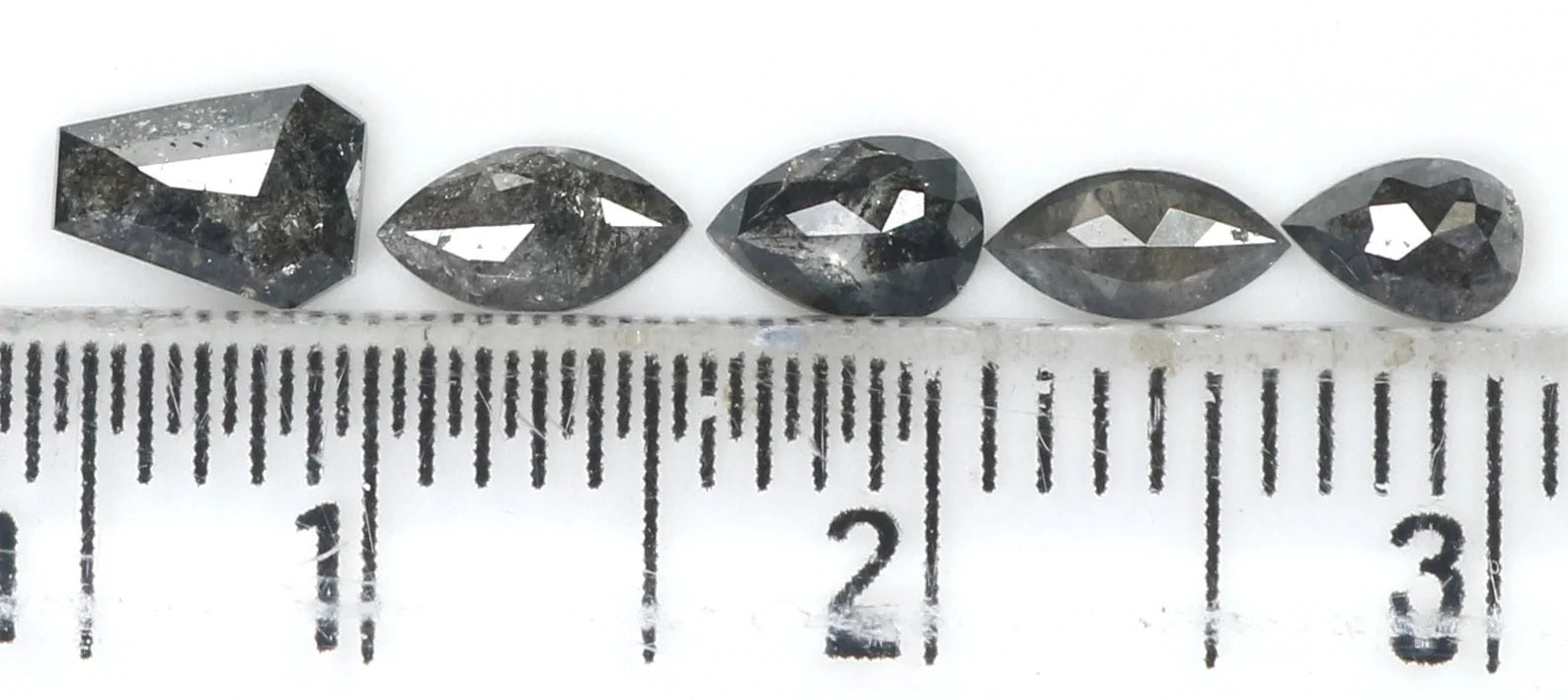 Natural Loose Mix Shape Salt And Pepper Diamond Black Grey Color 1.17 CT 4.35 MM Mix Shape Rose Cut Diamond KDN1804