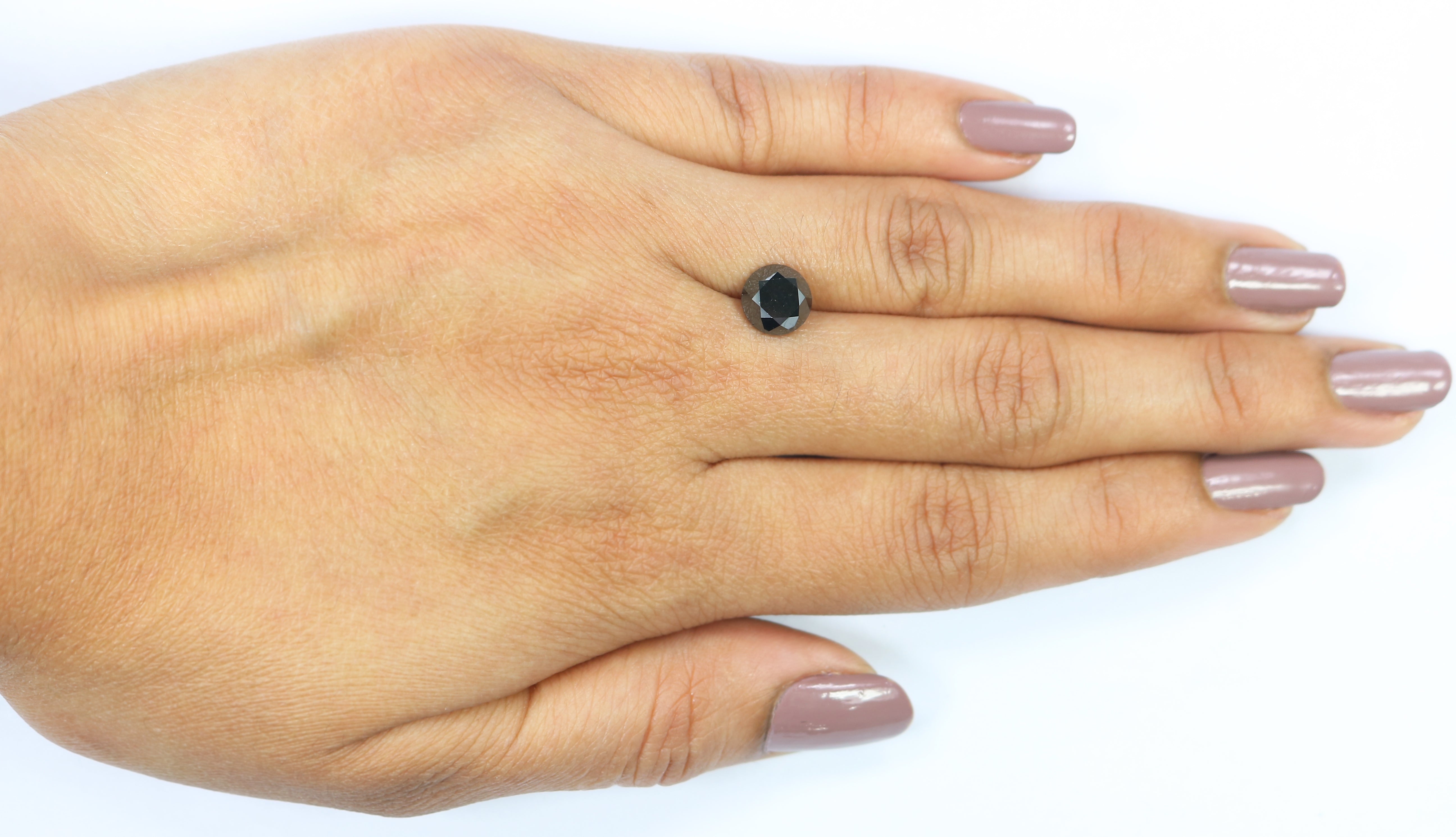 1.90 Ct Natural Loose Round Diamond Black Color Round Diamond 7.25 MM Natural Loose Diamond Black Color Round Brilliant Cut Diamond LC11