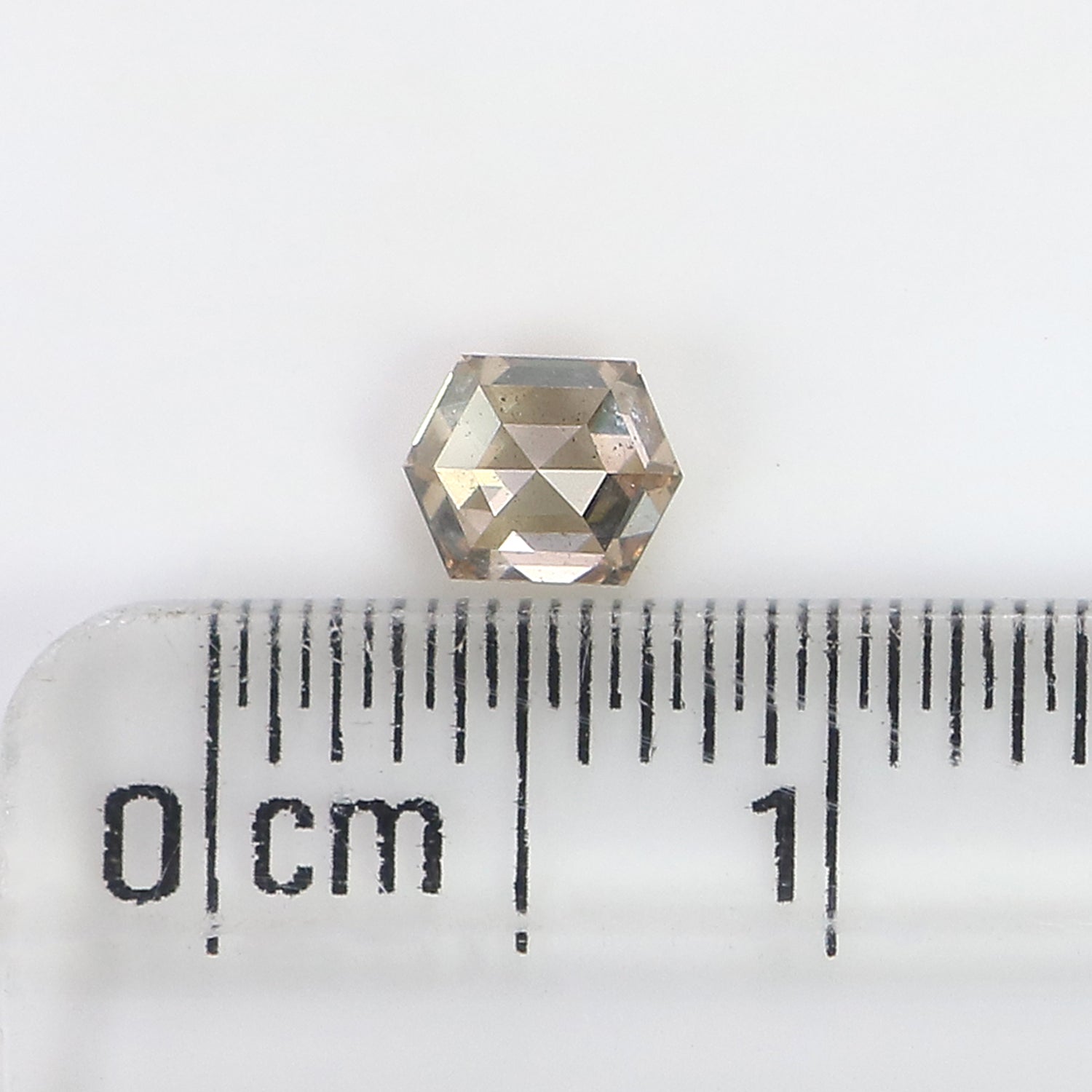 0.34 CT Natural Loose Hexagon Shape Diamond Brown Color Hexagon Diamond 4.50 MM Natural Loose Brown Color Hexagon Rose Cut Diamond KQ2322