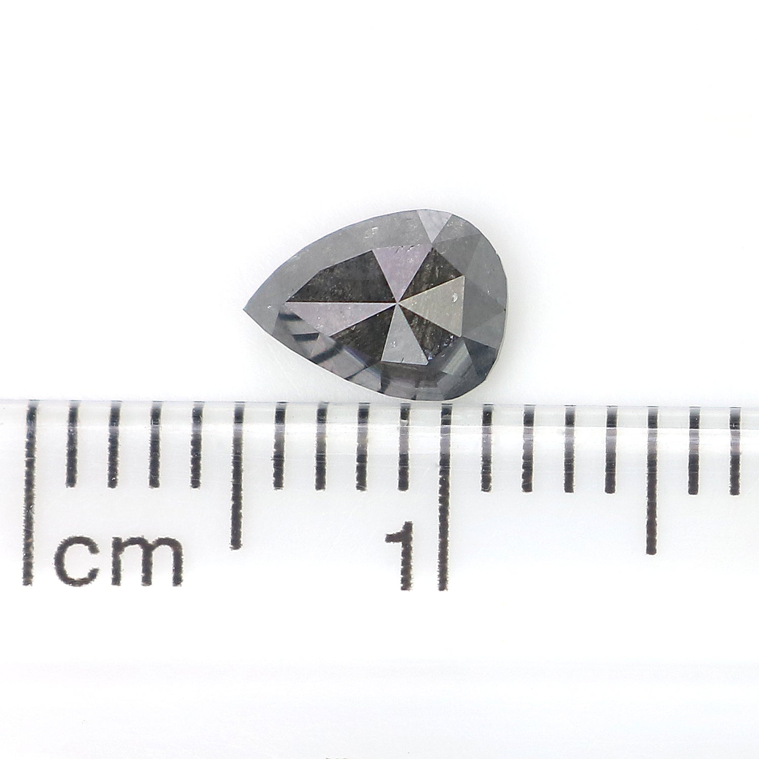 0.70 CT Natural Loose Pear Shape Diamond Salt And Pepper Pear Cut Diamond 6.40 MM Natural Black Grey Color Pear Rose Cut Diamond LQ3354
