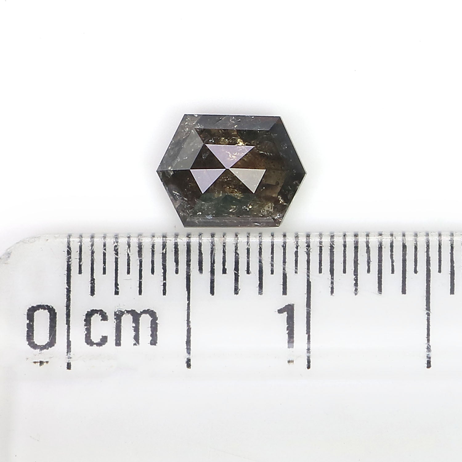 0.65 Ct Natural Loose Hexagon Shape Diamond Black Brown Color Hexagon Diamond 6.30 MM Natural Loose Diamond Hexagon Shape Diamond QK2330