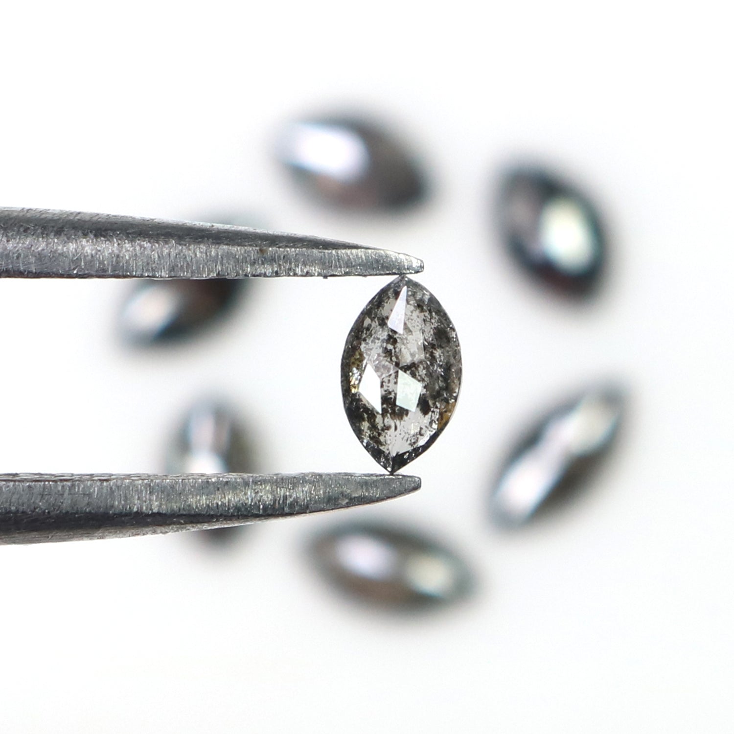 0.94 CT Natural Loose Marquise Shape Diamond Salt And Pepper Marquise Cut Diamond 4.40 MM Natural Black Grey Color Marquise Diamond L2669