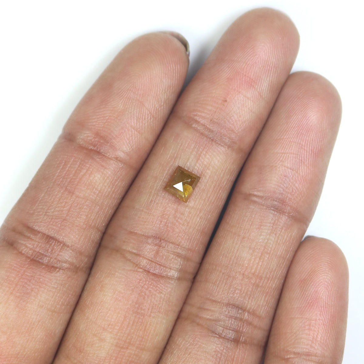 Natural Square Cut Yellow Color Diamond 0.61 CT Loose Rose Cut Yellow Color Stone 4.80 MM Rustic Diamond For Custom Engagement Ring L3692