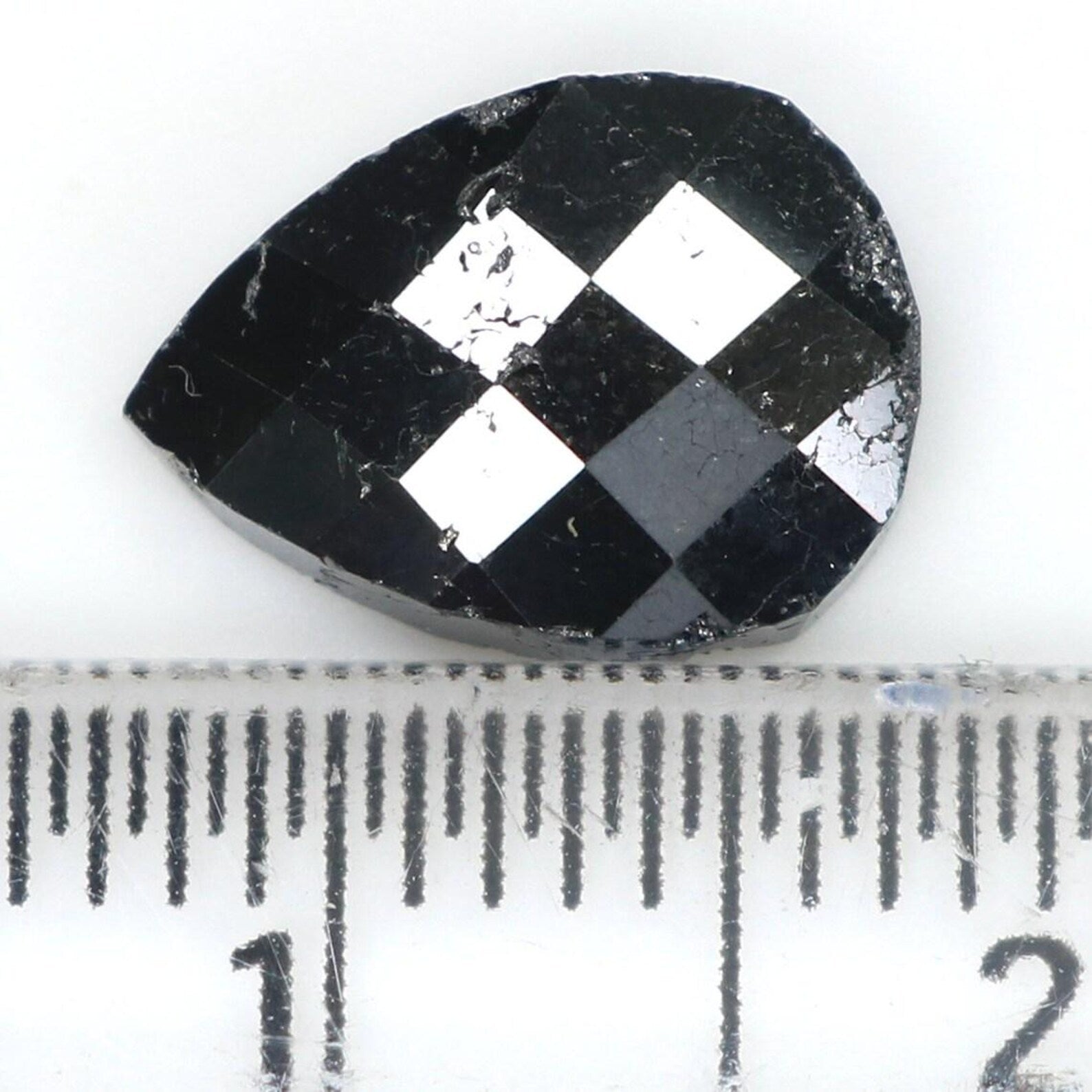 2.21 CT Natural Loose Pear Shape Diamond Black Color Pear Diamond 10.15 MM Natural Loose Black Color Pear Diamond Rose Cut Diamond NQ1705