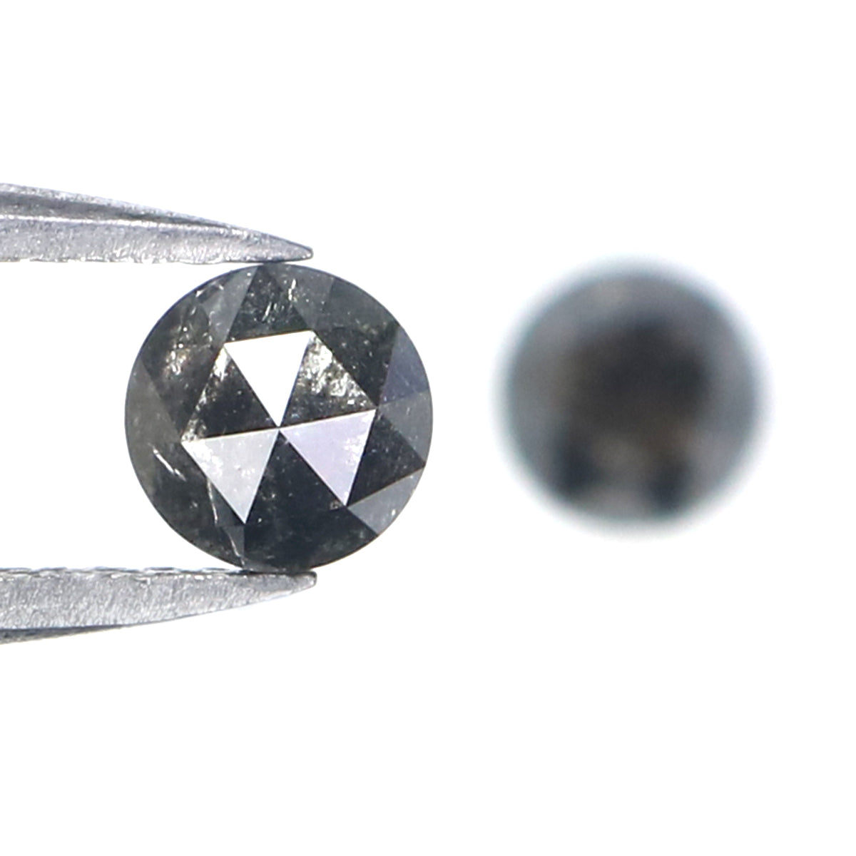 0.95 CT Natural Loose Round Rose Cut Diamond Salt And Pepper Round Shape Diamond 4.50 MM Black Grey Round Shape Rose Cut Diamond KQ2662