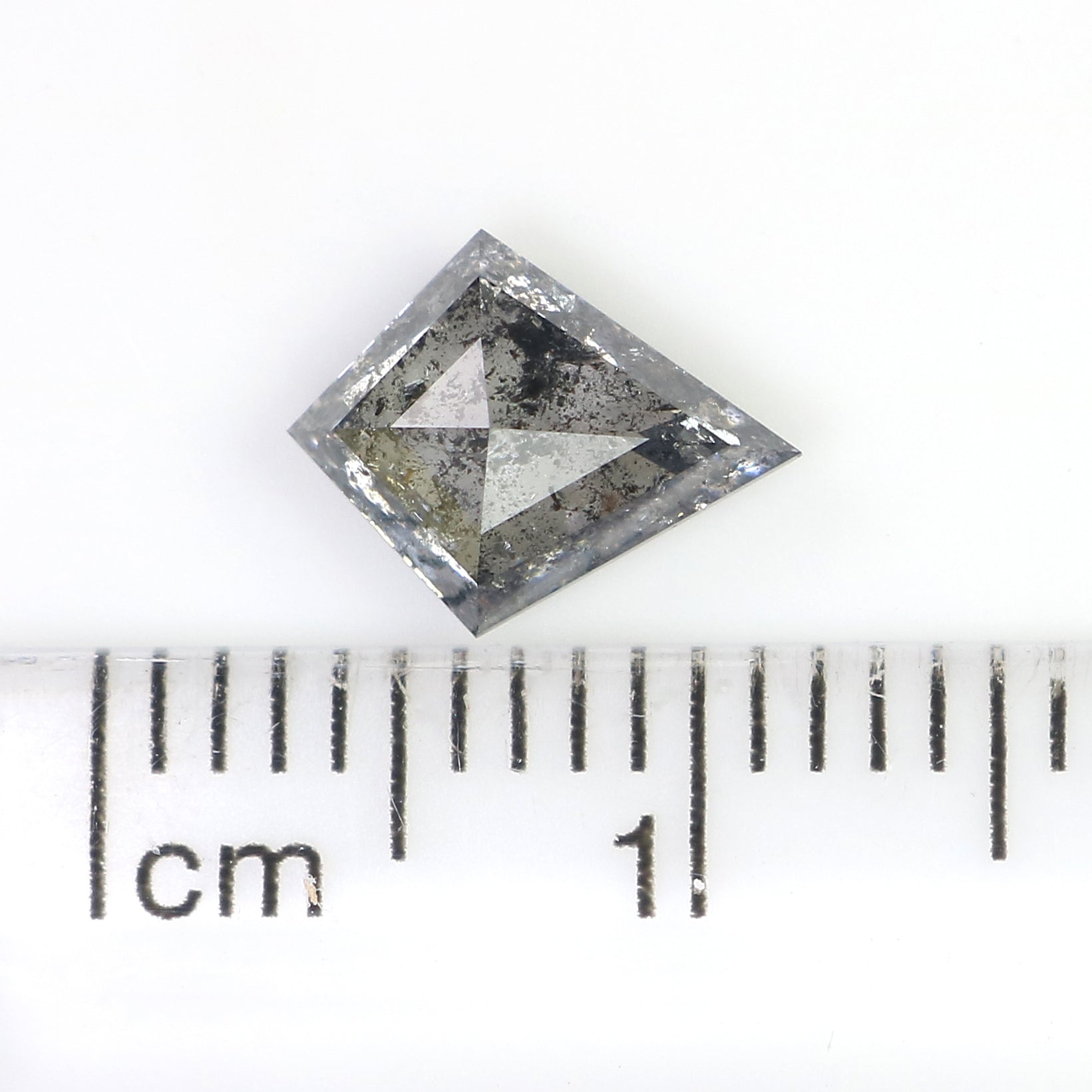 1.05 CT Natural Loose Kite Cut Diamond Salt And Pepper Diamond 8.55 MM Natural Loose Diamond Black Grey Color Kite Rose Cut Diamond LQ3325