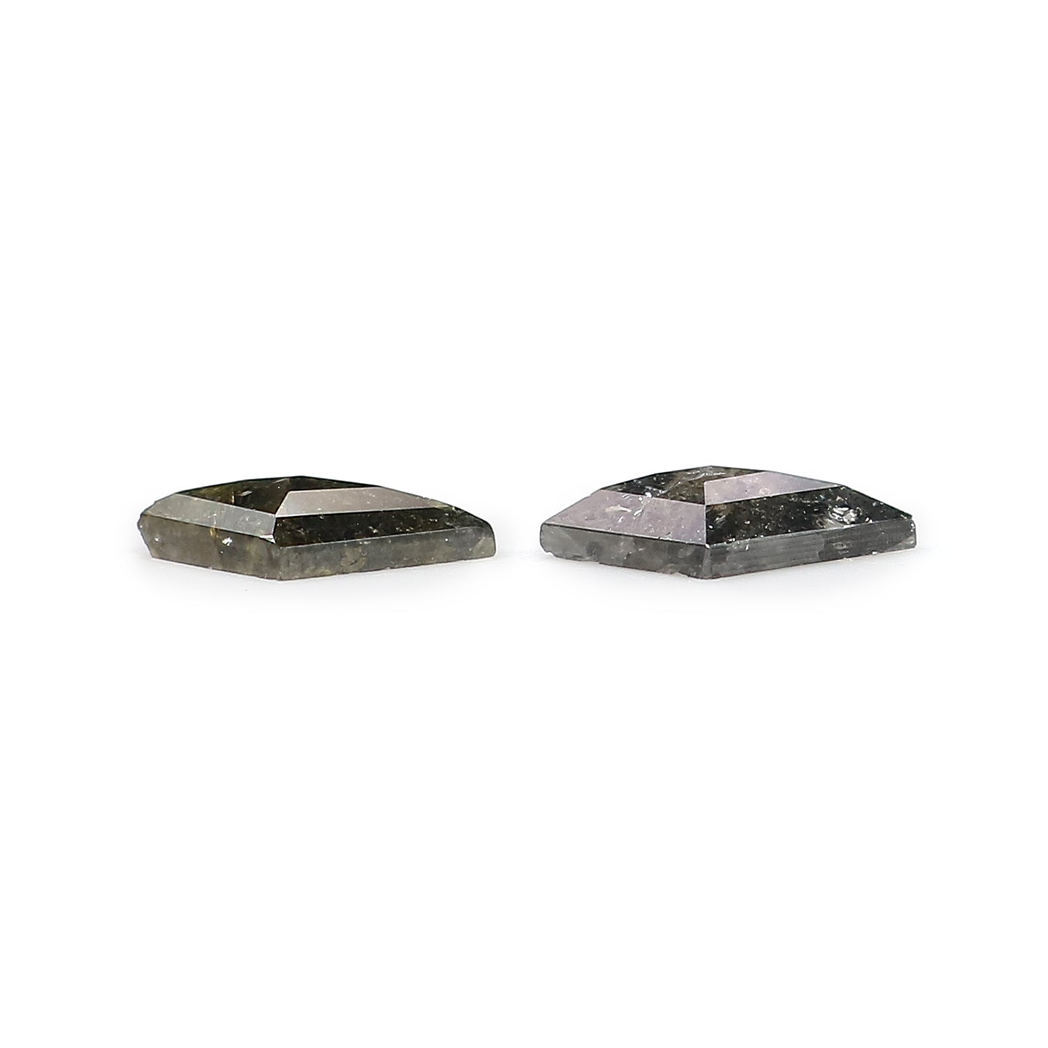 0.79 CT Natural Loose Kite Shape Pair Diamond Salt And Pepper Kite Cut Diamond 7.95 MM Natural Black Grey Color Kite Rose Cut Diamond L3394