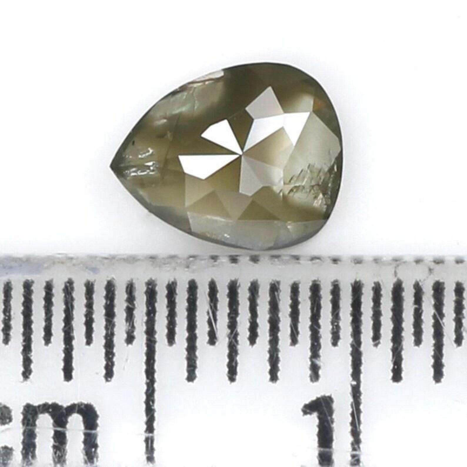 0.54 CT Natural Loose Pear Shape Diamond Green Color Pear Cut Diamond 5.65 MM Natural Loose Diamond Grey Color Pear Rose Cut Diamond NQ1769