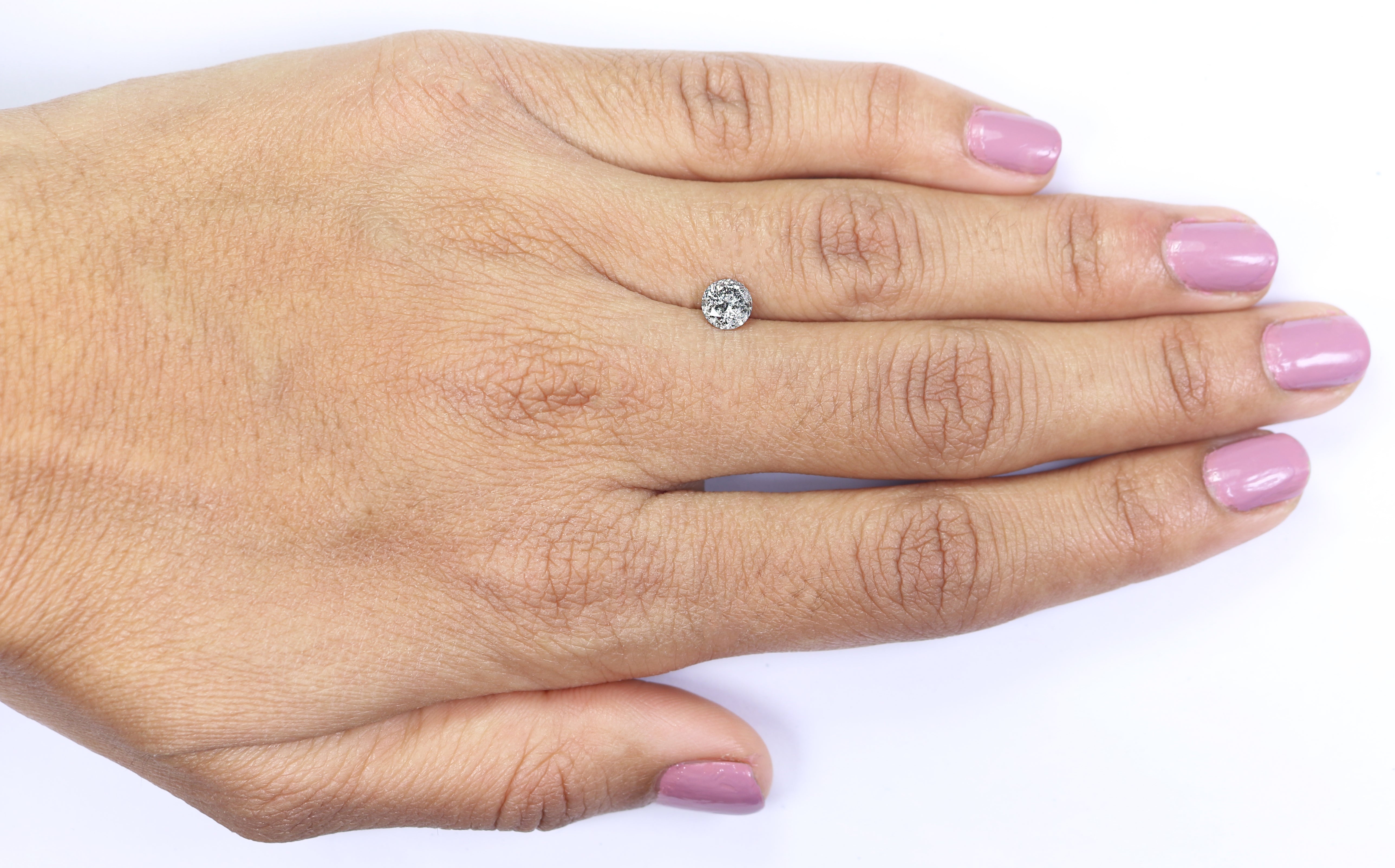 0.65 CT Natural Loose Round Shape Diamond Salt And Pepper Round Cut Diamond 5.35 MM Natural Black Grey Round Brilliant Cut Diamond L3486