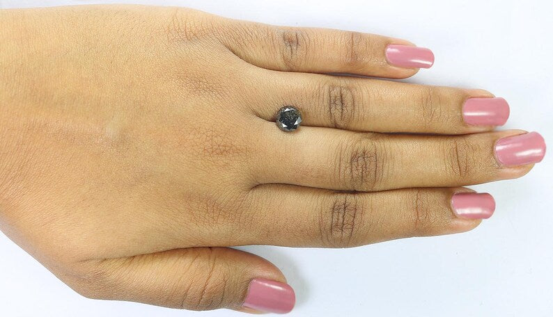 1.78 Ct Natural Loose Round Shape Diamond Black Color Cut Diamond 7.15 MM Natural Diamond Black Color Round Brilliant Cut Diamond NQ515