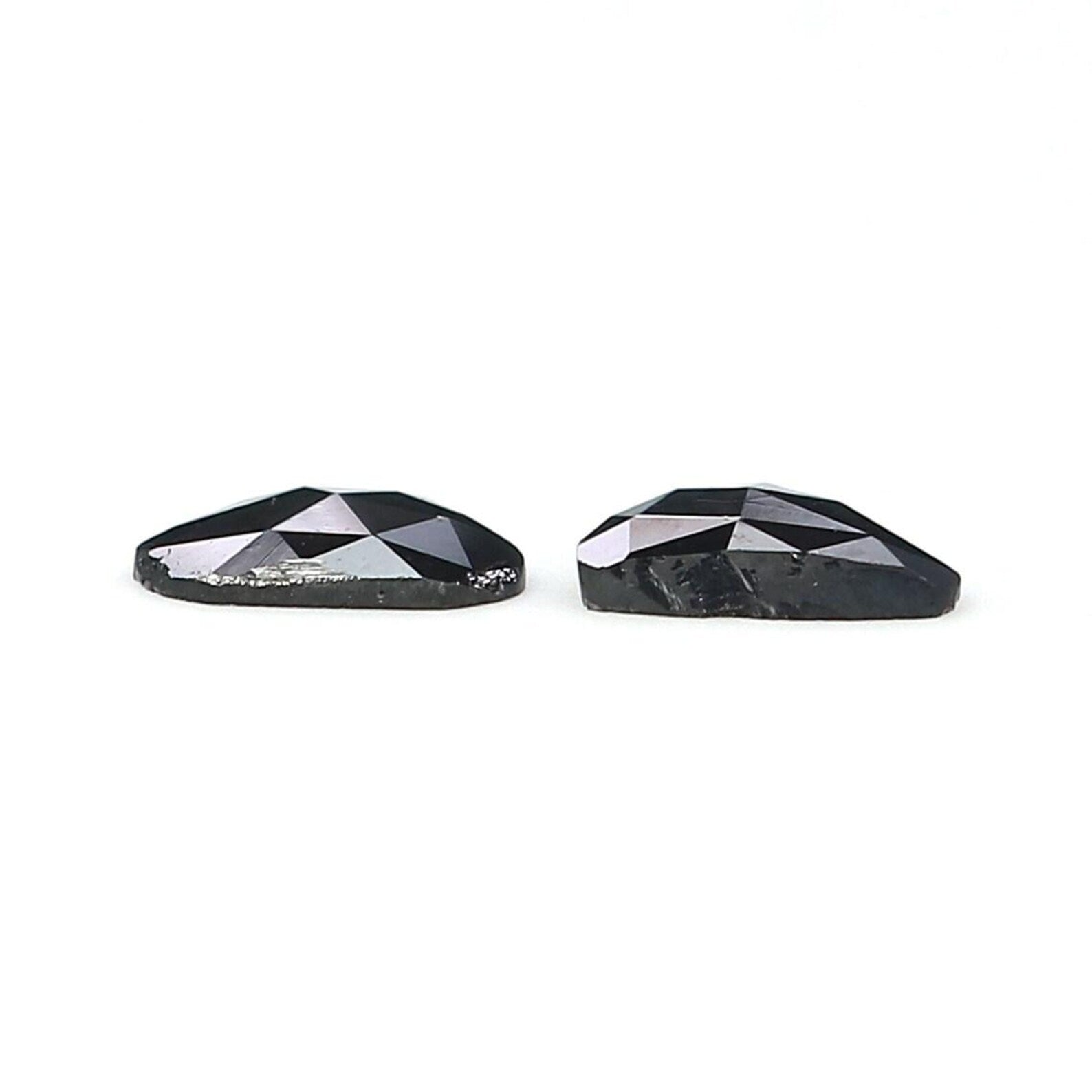 0.77 CT Natural Loose Slice Shape Diamond Black Color Irregular Diamond 6.00 MM Natural Diamond Black Color Slice Rose Cut Diamond NQ2432