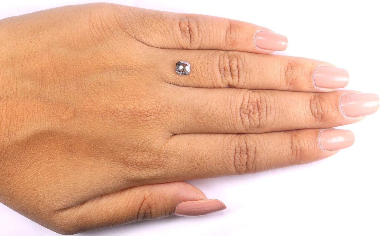 0.48 CT Natural Loose Radiant Diamond Salt And Pepper Diamond 5.20 MM Natural Loose Black Grey Diamond Radiant Rose Cut Diamond NQ7214