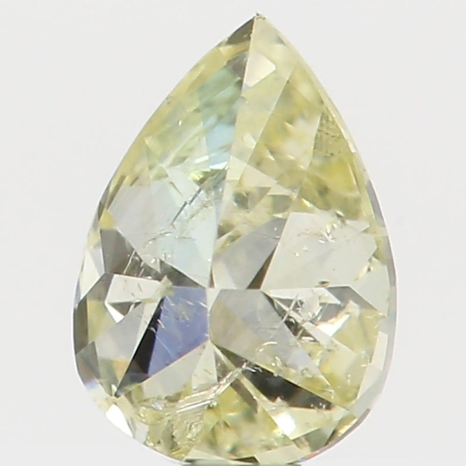 0.15 Ct Natural Loose Diamond Pear Yellow Color I2 Clarity 4.00 MM N7418