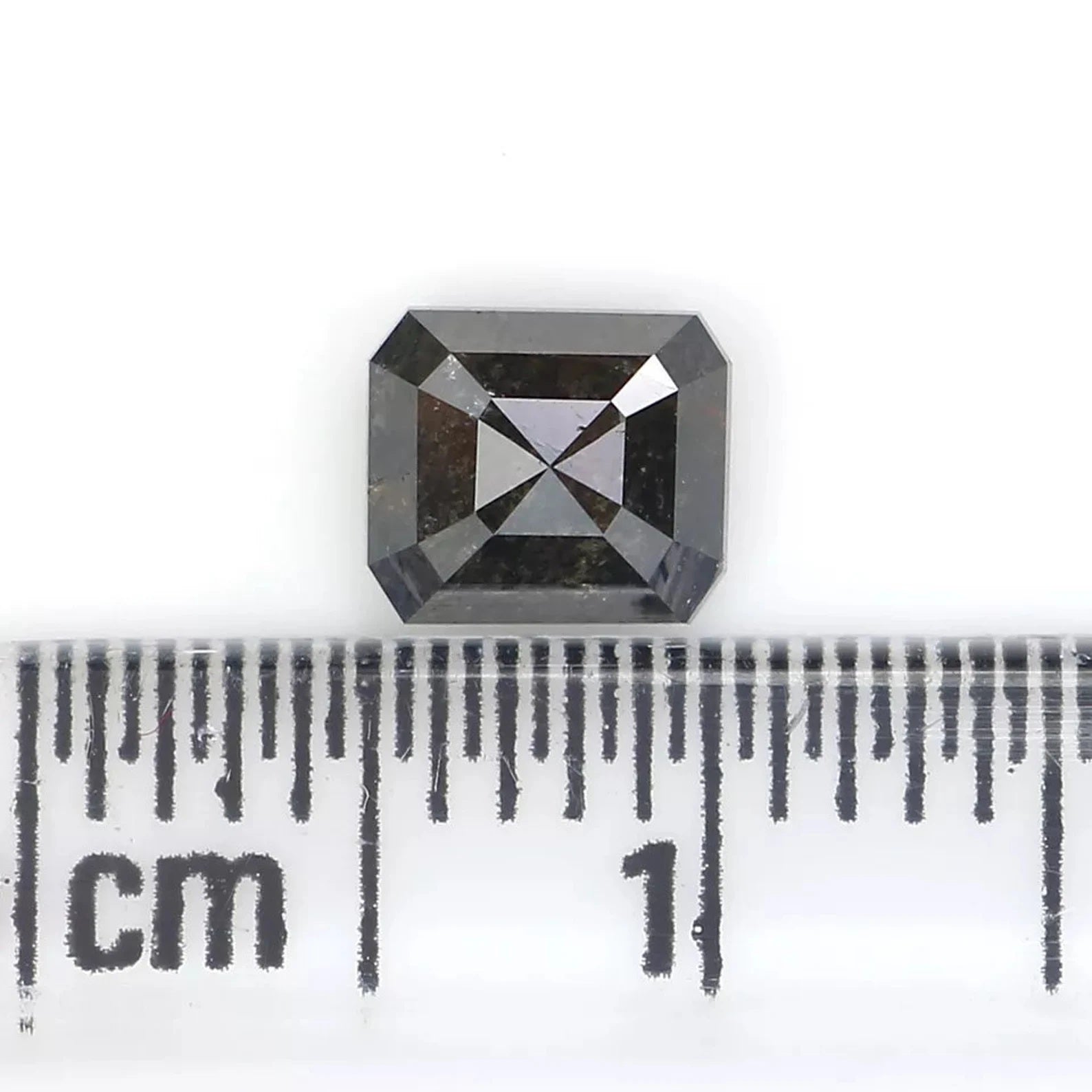 0.76 CT Natural Loose Emerald Shape Diamond Salt And Pepper Diamond 5.35 MM Natural Loose Diamond Black Grey Emerald Rose Cut Diamond NQ7462
