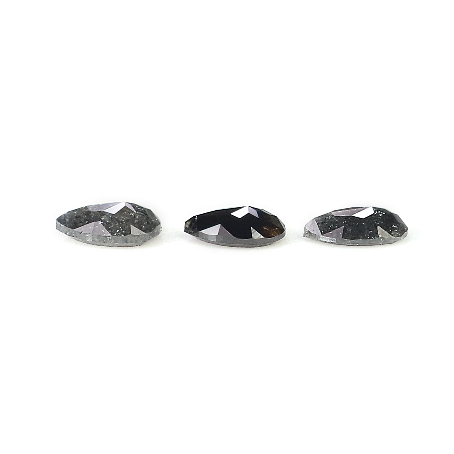 0.57 CT Natural Loose Pear Shape Diamond Salt And Pepper Pear Cut Diamond 4.75 MM Natural Black Grey Color Pear Rose Cut Diamond KQ2690
