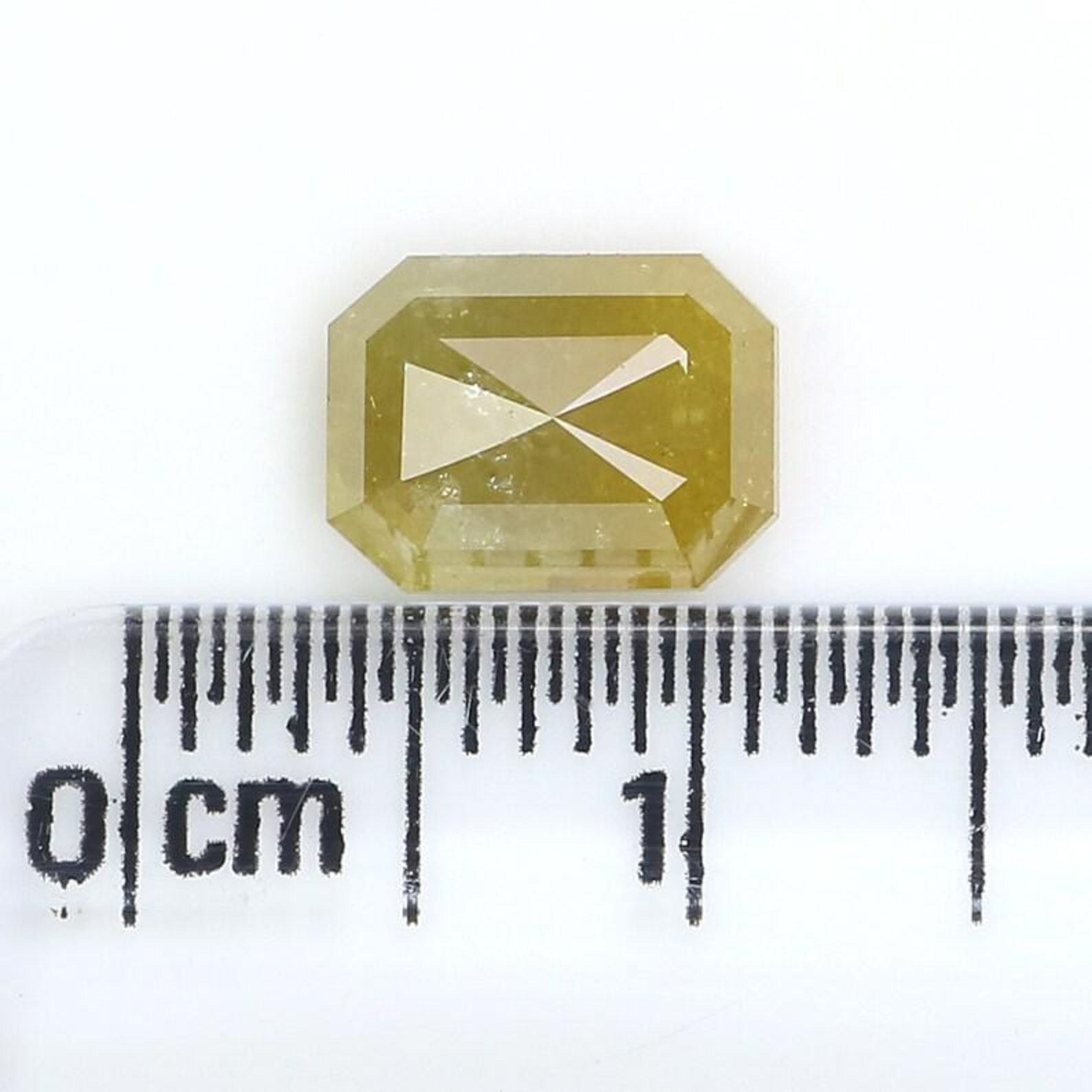1.85 Ct Natural Loose Emerald Shape Diamond Yellow Color Emerald Diamond 8.05 MM Natural Loose Yellow Color Emerald Rose Cut Diamond NQ2449