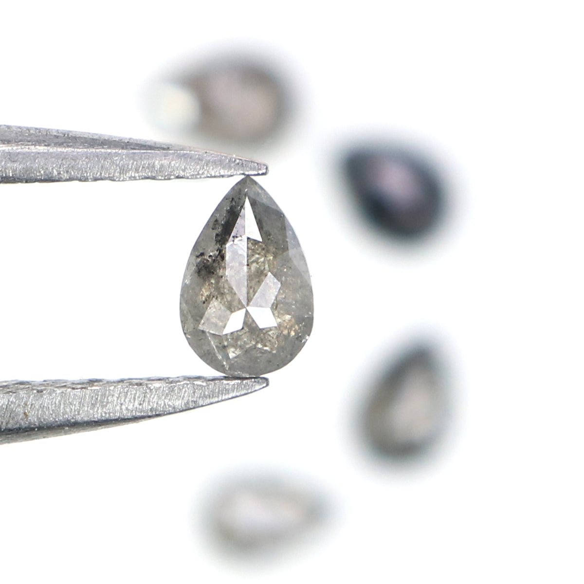 Natural Loose Pear Diamond, Salt And Pepper Pear Diamond, Natural Loose Diamond, Pear Rose Cut Diamond, 0.56 CT Pear Cut Diamond KR2665