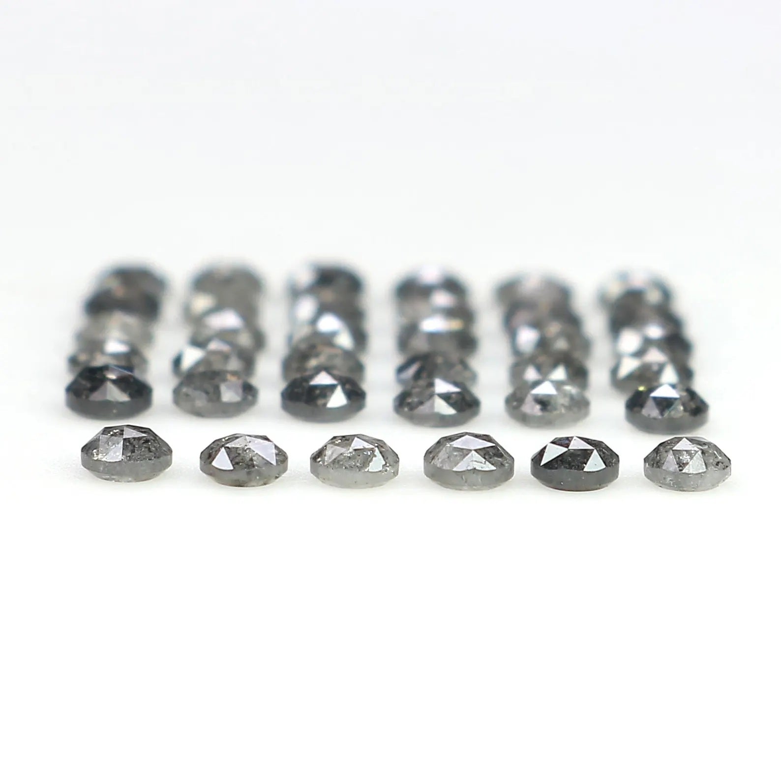 1.06 CT Natural Loose Round Rose Cut Diamond Salt And Pepper Round Diamond 1.80 MM Natural Black Grey Color Round Rose Cut Diamond NQ1559