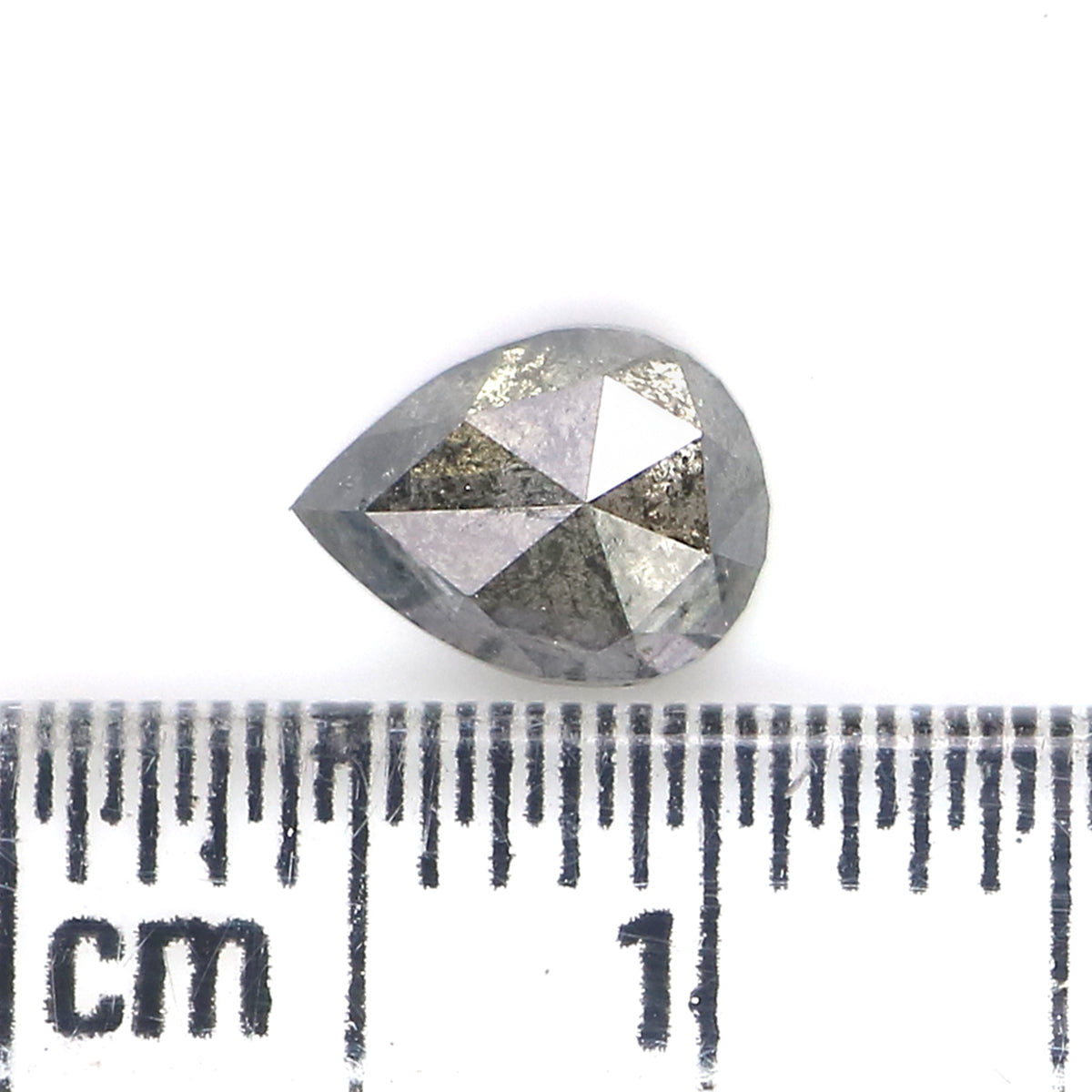 0.92 CT Natural Loose Pear Shape Diamond Salt And Pepper Pear Diamond 6.90 MM Natural Loose Black Grey Color Pear Rose Cut Diamond QL3095