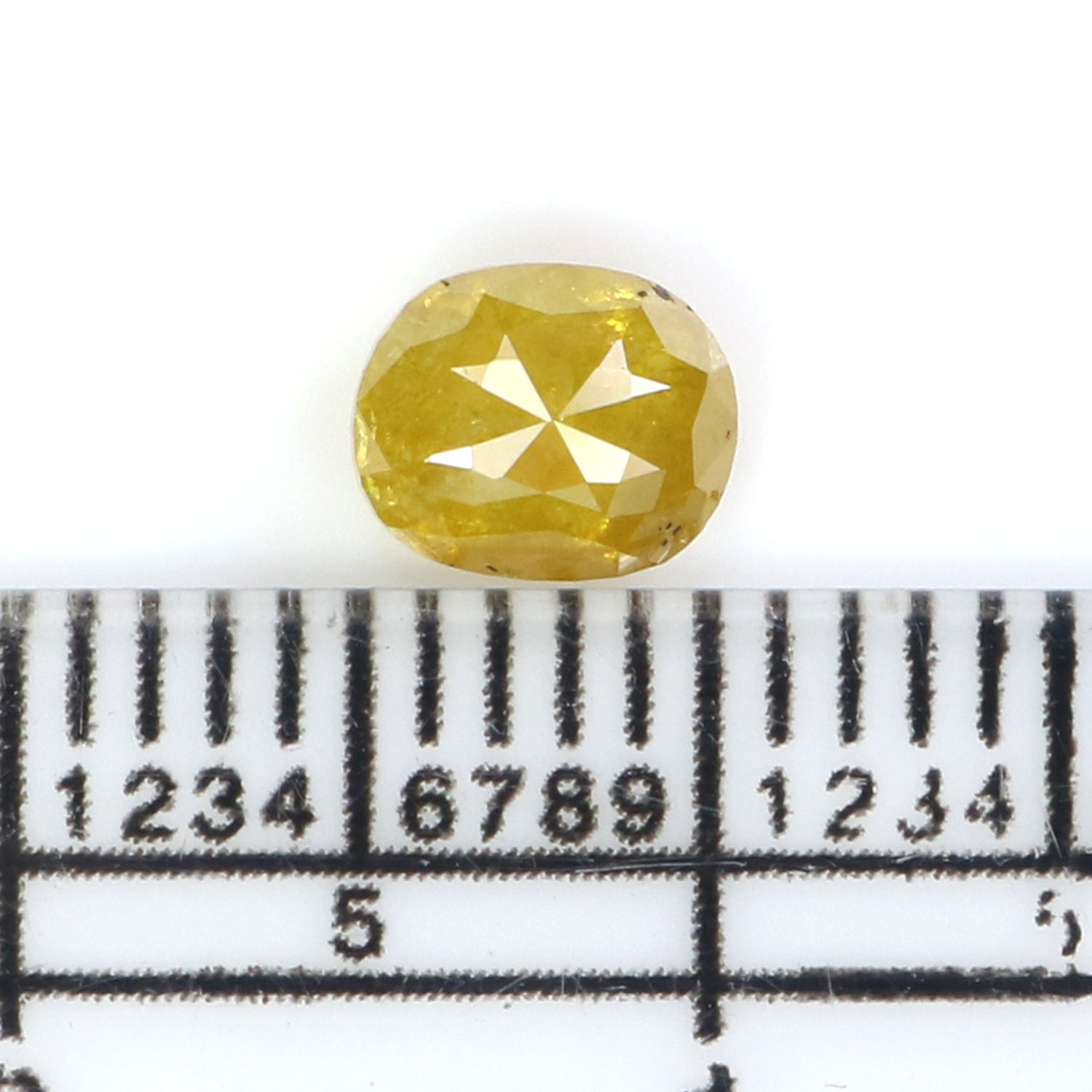 0.71 CT Natural Loose Oval Shape Diamond Yellow Color Oval Cut Diamond 5.60 MM Natural Loose Yellow Diamond Oval Rose Cut Diamond QK2678