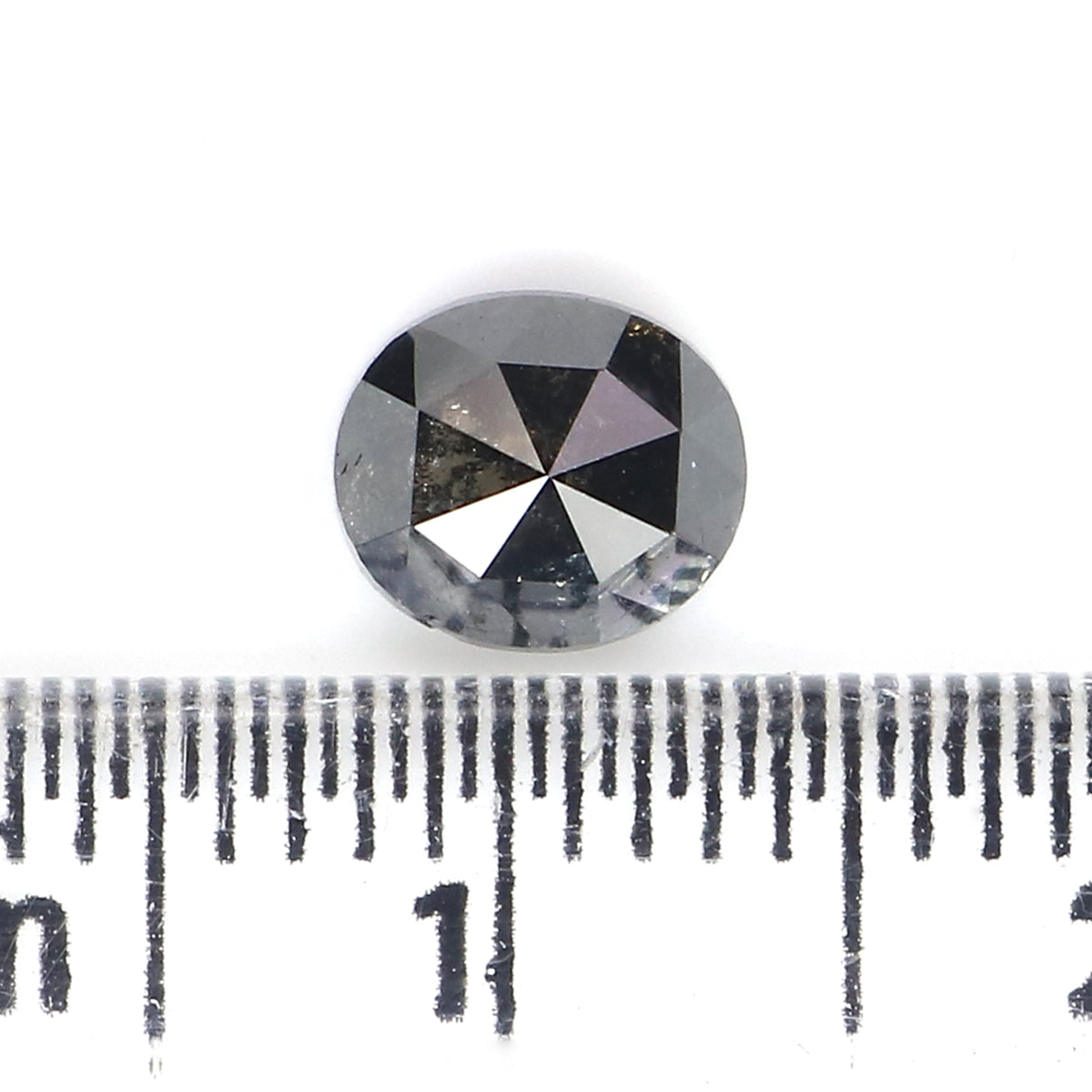 0.92 Natural Loose Oval Shape Diamond Salt And Pepper Oval Diamond 5.95 MM Natural Diamond Black Grey Color Oval Rose Cut Diamond QL3080
