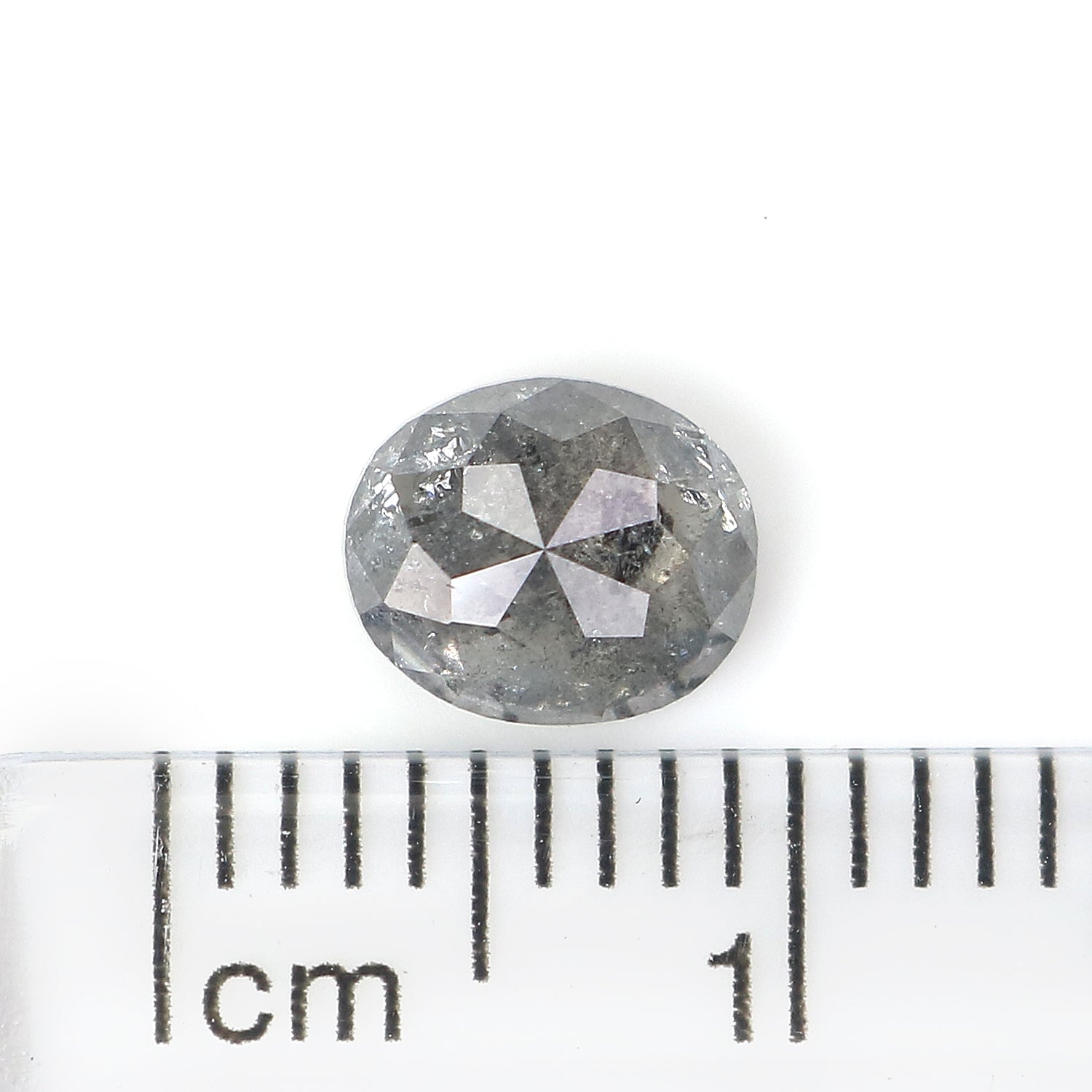 1.06 Ct Natural Loose Oval Shape Diamond Black Grey Color Oval Diamond 6.55 MM Natural Loose Salt And Pepper Oval Rose Cut Diamond LQ3316