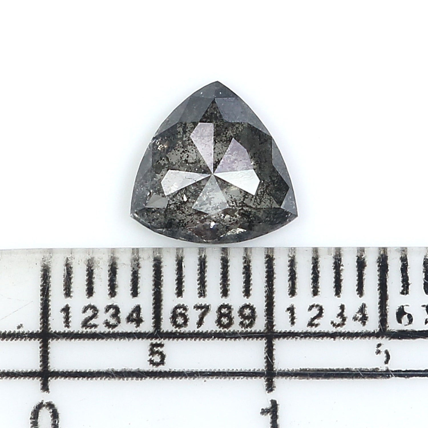 1.12 CT Natural Loose Triangle Shape Diamond Salt And Pepper Triangle Cut Diamond 7.45 MM Black Grey Color Triangle Rose Cut Diamond QL2923