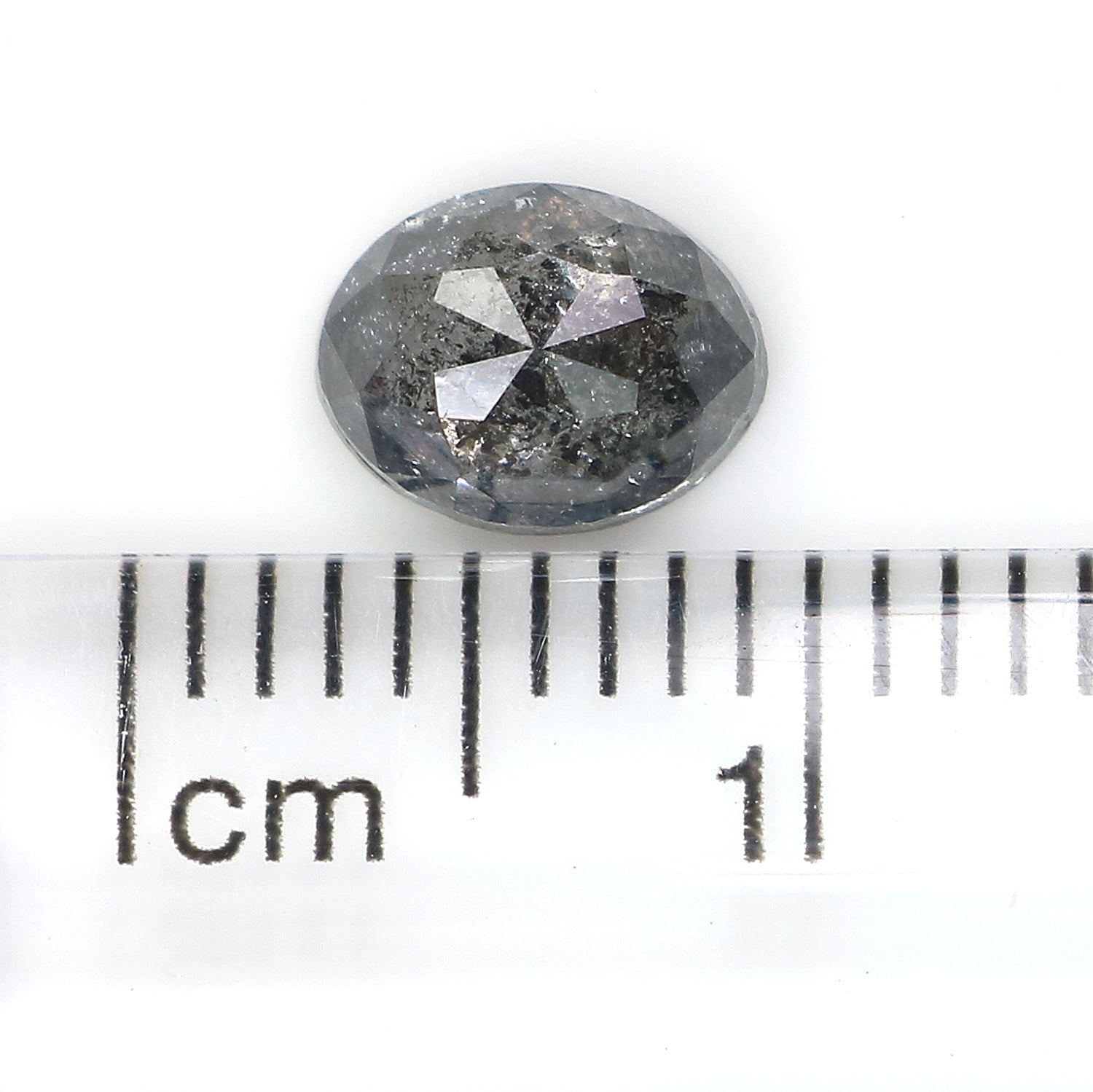 0.86 CT Natural Loose Oval Shape Diamond Salt And Pepper Oval Cut Diamond 6.60 MM Natural Black Grey Color Oval Rose Cut Diamond LQ3317