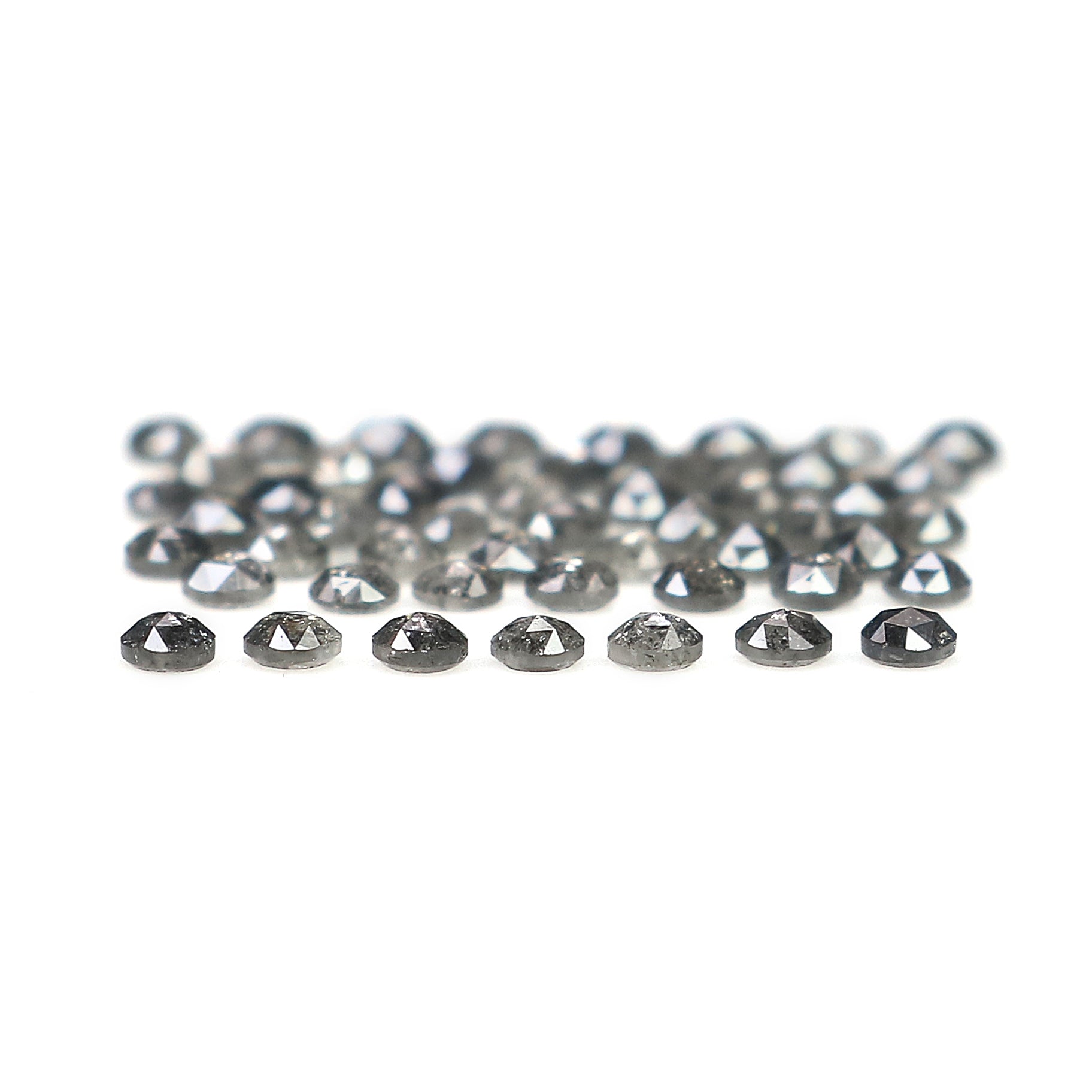 1.09 Ct Natural Loose Round Rose Cut Diamond Salt And Pepper Round Diamond 1.60 MM Natural Black Grey Color Round Rose Cut Diamond LQ1820
