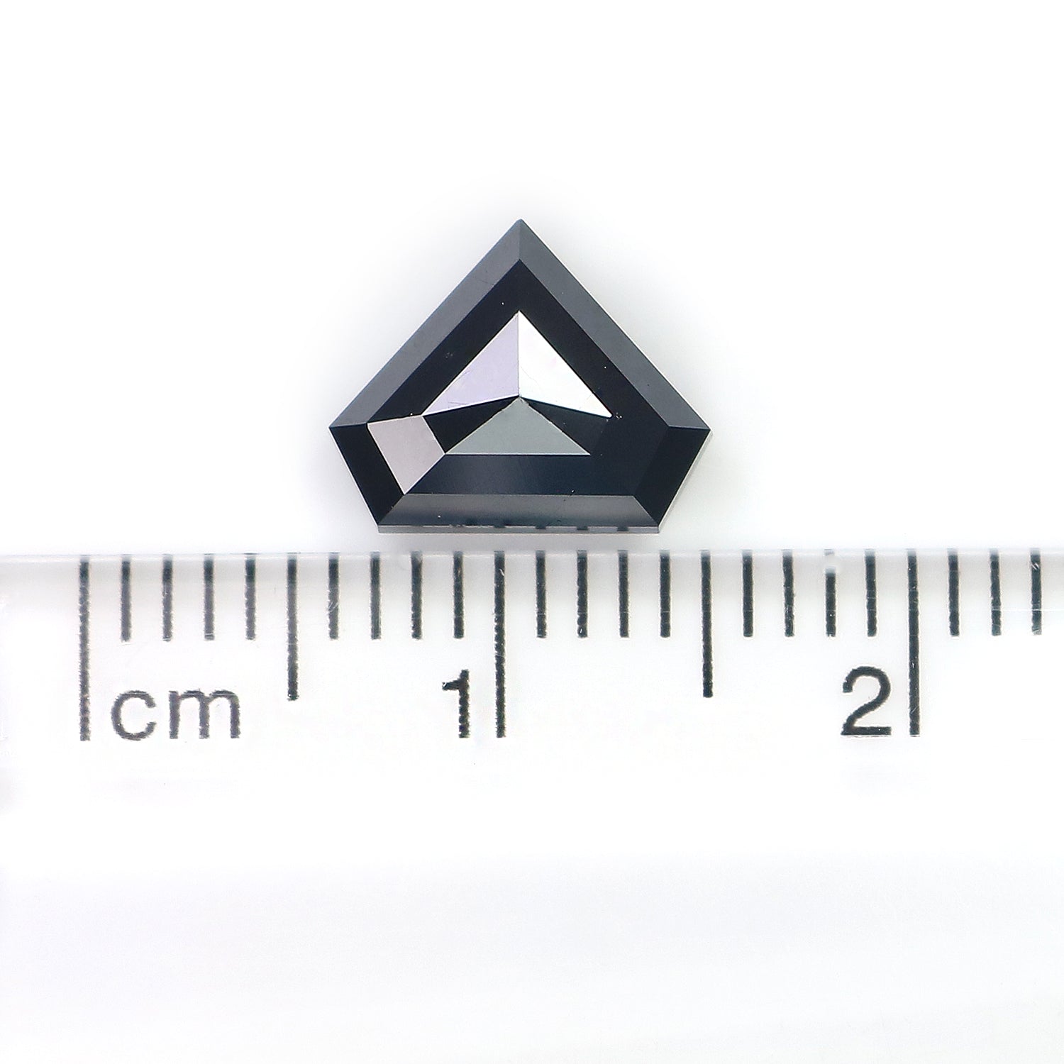 2.08 CT Natural Loose Shield Shape Diamond Black Color Shield Rose Cut Diamond 7.55 MM Natural Loose Shield Shape Black Color Diamond LQ9188