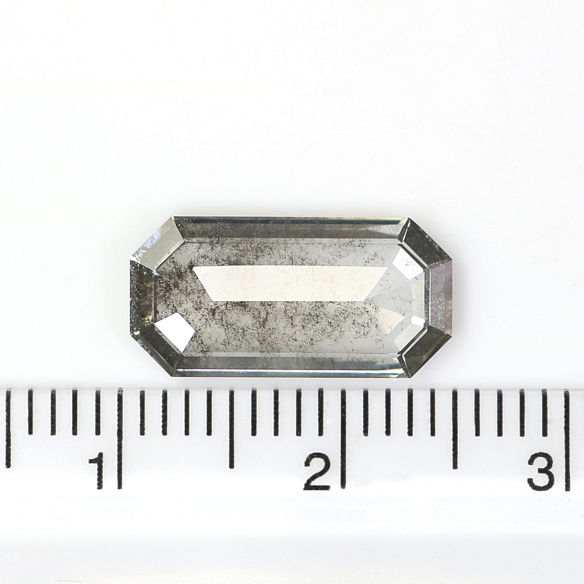 2.65 CT Emerald Rose Cut Salt And Pepper Lab Grown 14.45 MM Loose Diamond CVD Fancy Black Grey Color Lab Created Antique Cut Diamonds L3529