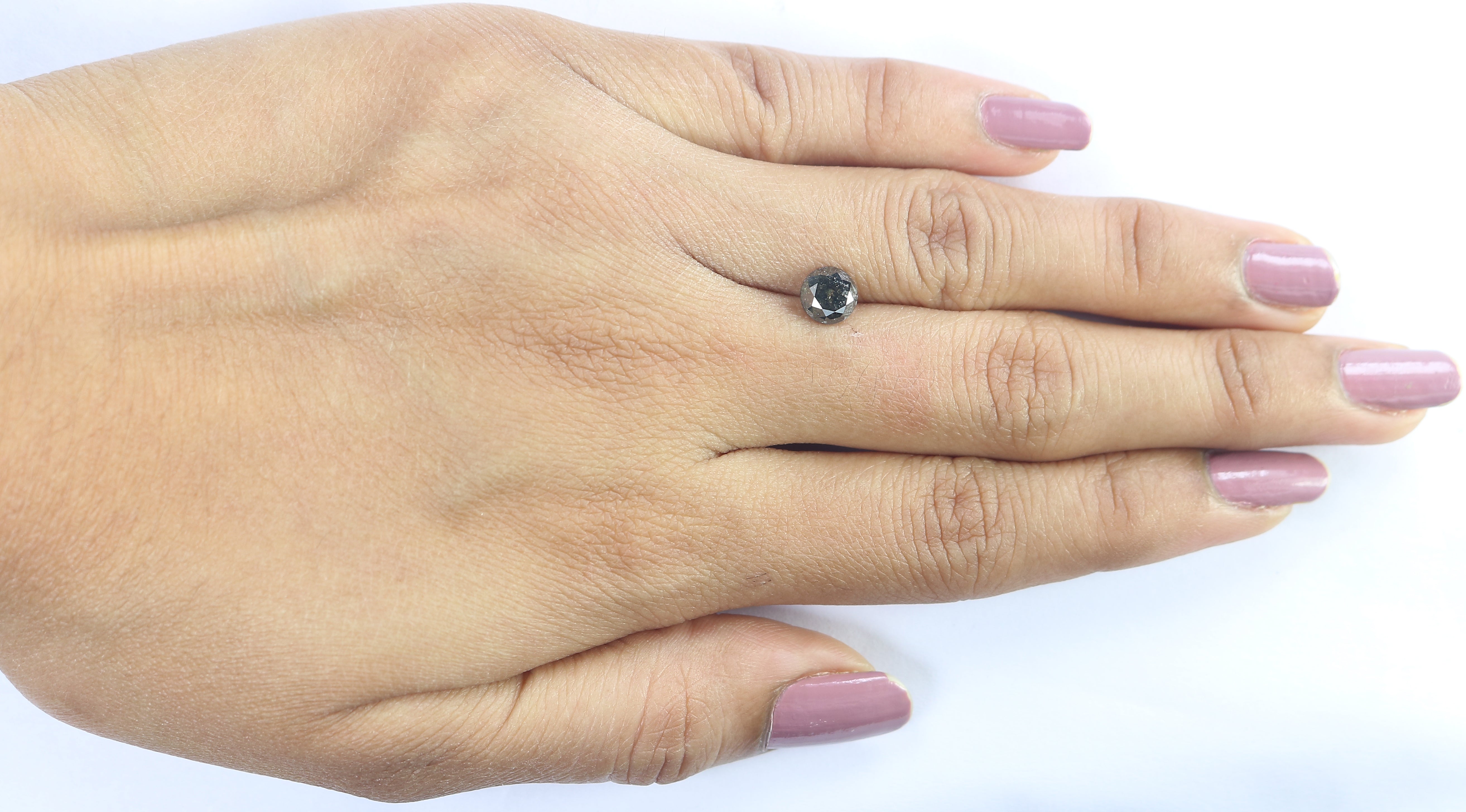 1.02 CT Natural Loose Round Cut Diamond Black Grey Color Round Shape Diamond 5.95 MM Salt And Pepper Round Brilliant Cut Diamond QL3094