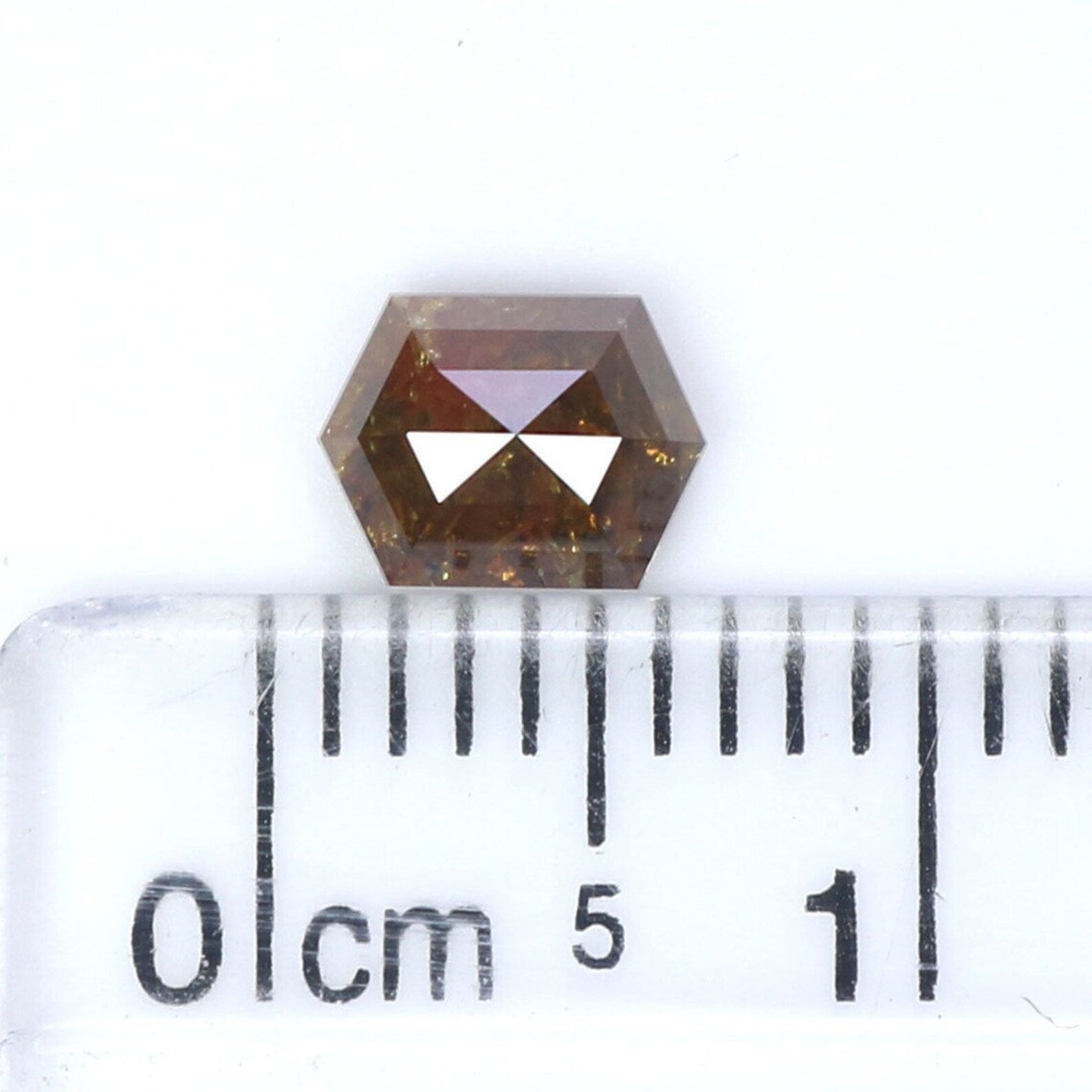0.67 CT Natural Loose Hexagon Shape Diamond Brown Color Hexagon Cut Diamond 5.90 MM Natural Loose Diamond Hexagon Rose Cut Diamond NQ981
