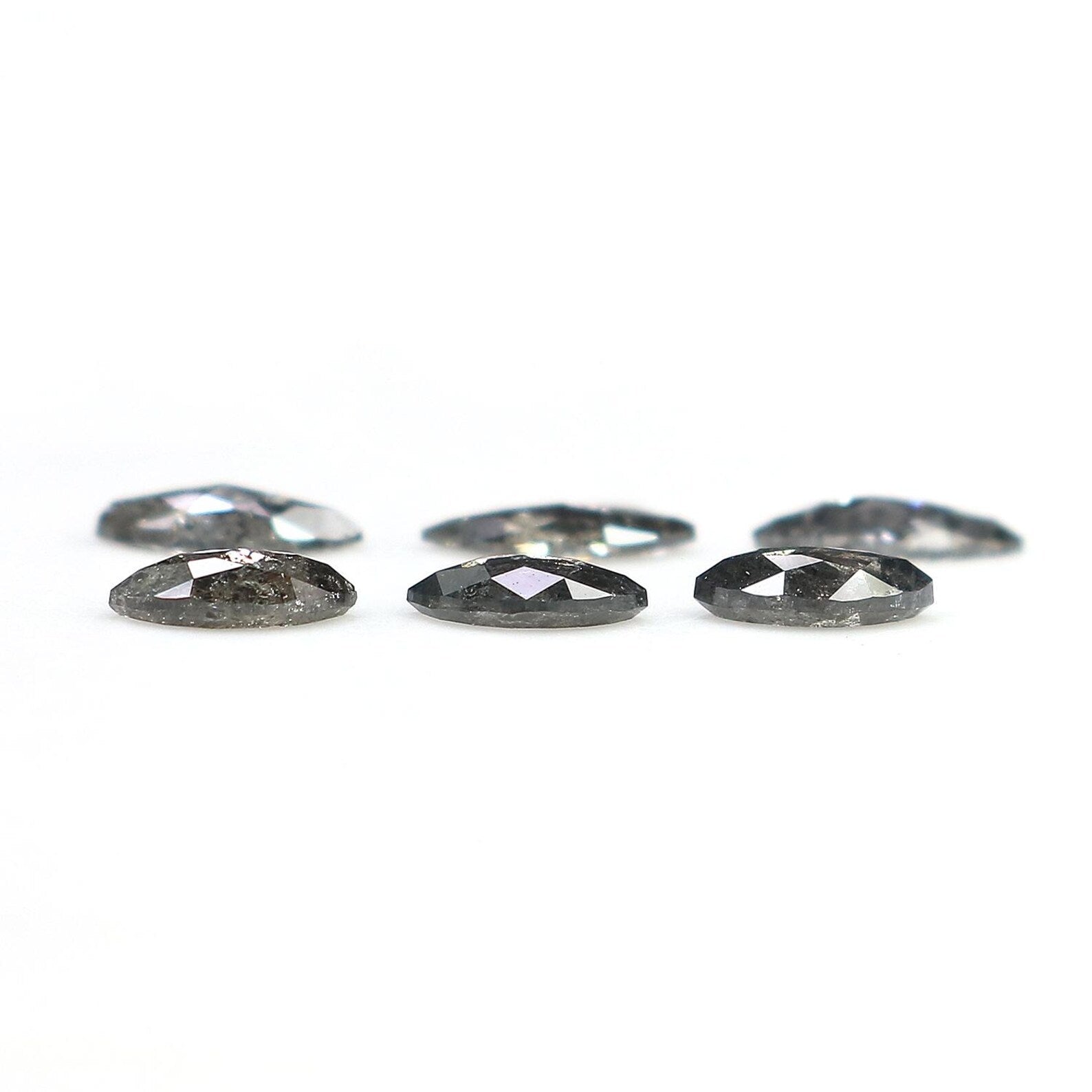 0.91 CT Natural Loose Marquise Cut Diamond Salt And Pepper Marquise Diamond 5.95 MM Black Grey Color Marquise Shape Rose Cut Diamond NQ2227