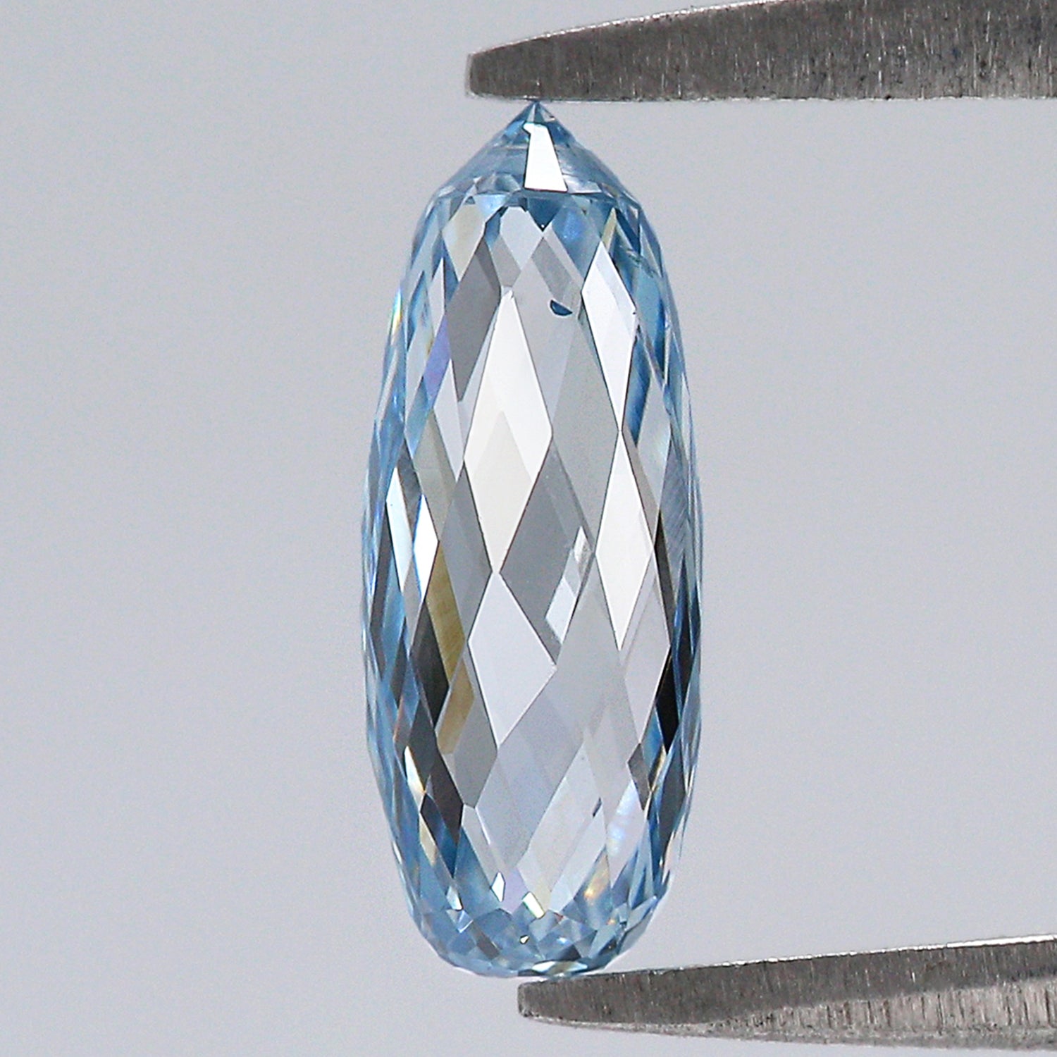 1.33 CT Lab Grown Briolette Cut Diamond Blue Color VS Clarity Diamond Lab Grown Diamond CVD Diamond Lab Created Drop Rose Cut Diamond L3302