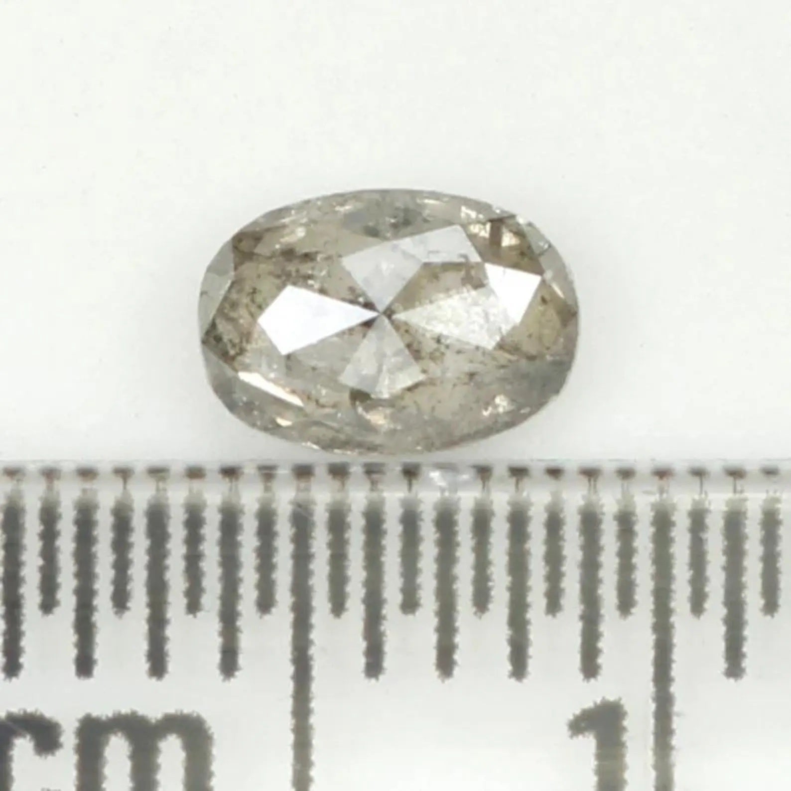 0.37 CT Natural Loose Oval Shape Diamond Salt And Pepper Oval Diamond 5.30 MM Natural Loose Black Grey Color Oval Rose Cut Diamond NQ1146
