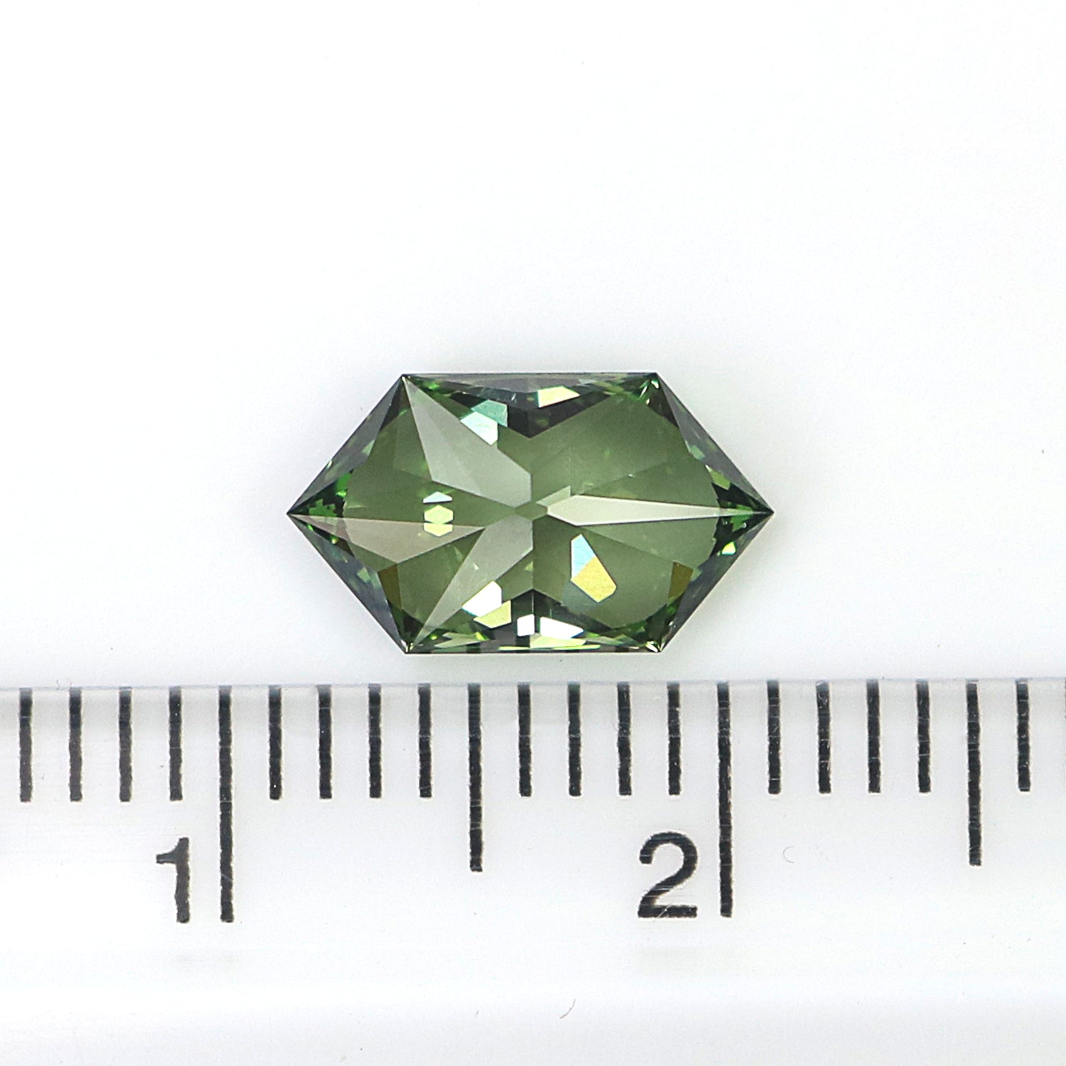 1.31 CT IGI Certified Hexagon Old European Cut Diamond Fancy Vivid Green Color VVS2 Clarity Lab Grown Diamond Lab Created Diamond L3671