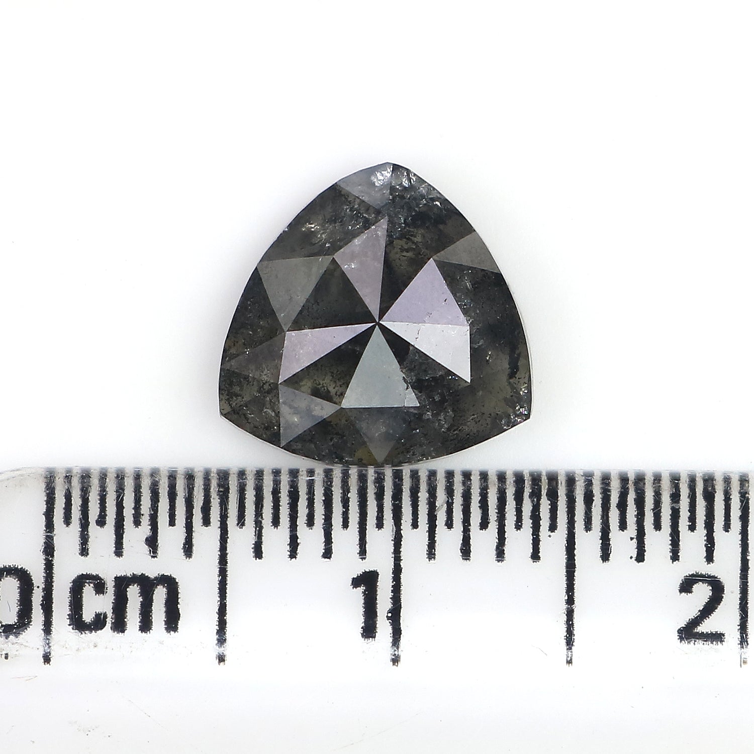 2.60 Ct Natural Loose Triangle Shape Diamond Salt And Pepper Diamond 9.20 MM Natural Diamond Black Grey Color Triangle Cut Diamond LQ3042