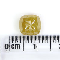 Natural Loose Cushion Diamond, Yellow Color Diamond, Natural Loose Diamond, Cushion Rose Cut Diamond, 2.94 CT Cushion Shape Diamond KDL6112