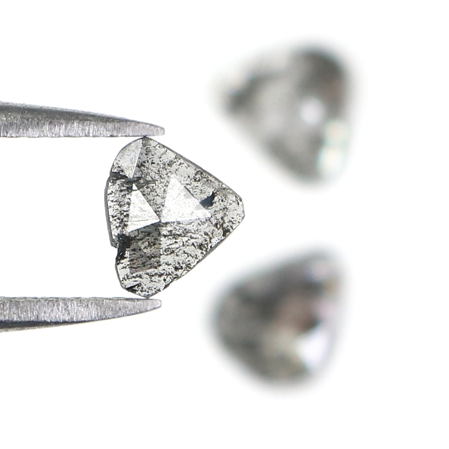 0.82 CT Natural Loose Slice Shape Diamond Salt And Pepper Slice Uncut Diamond 6.30 MM Natural Black Grey Color Slice Rose Cut Diamond N2629