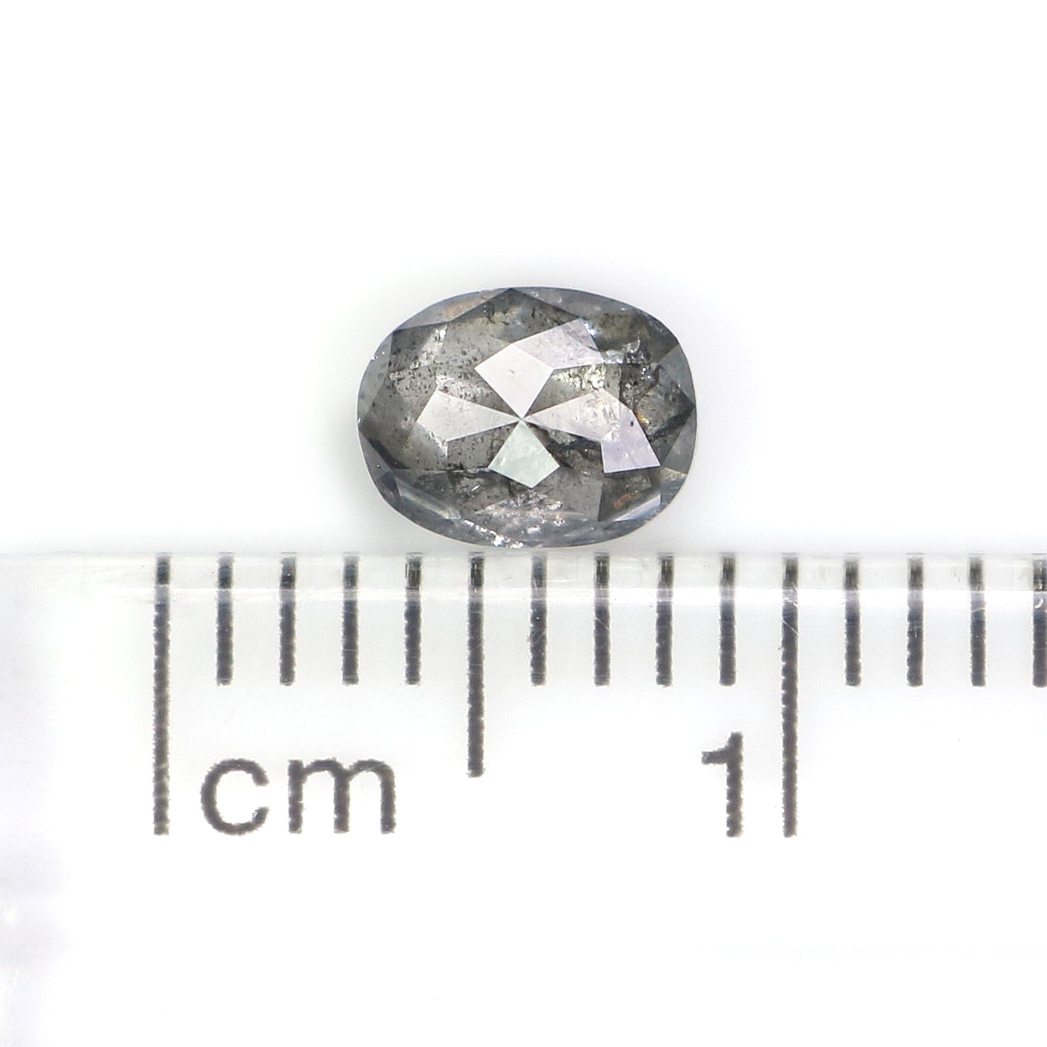 0.55 Ct Natural Loose Oval Shape Diamond Salt And Pepper Oval Diamond 5.45 MM Natural Diamond Black Grey Color Oval Rose Cut Diamond LQ2341