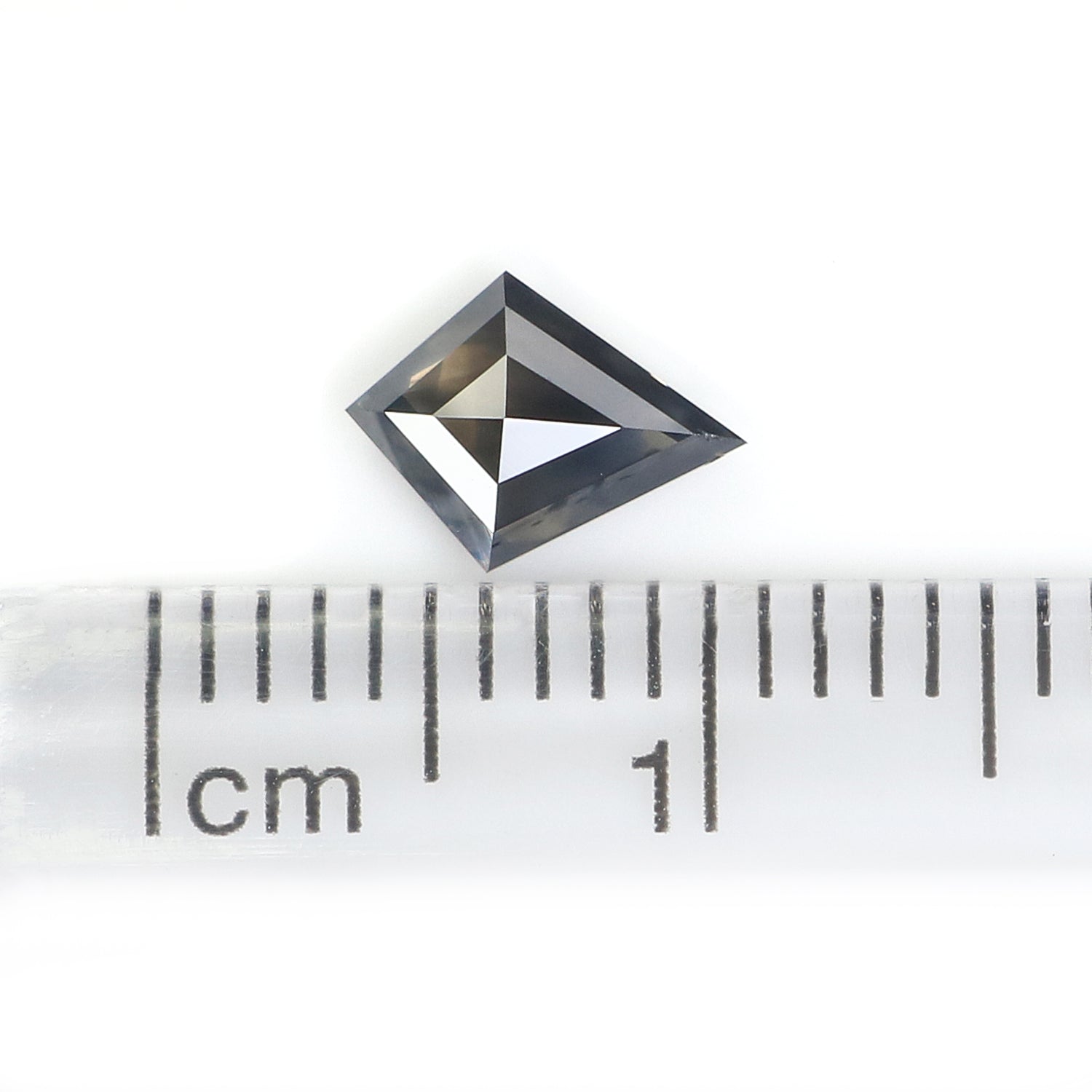 0.58 CT Natural Loose Kite Shape Diamond Black Color Kite Cut Diamond 7.30 MM Natural Loose Grey Color Diamond Kite Rose Cut Diamond L3456