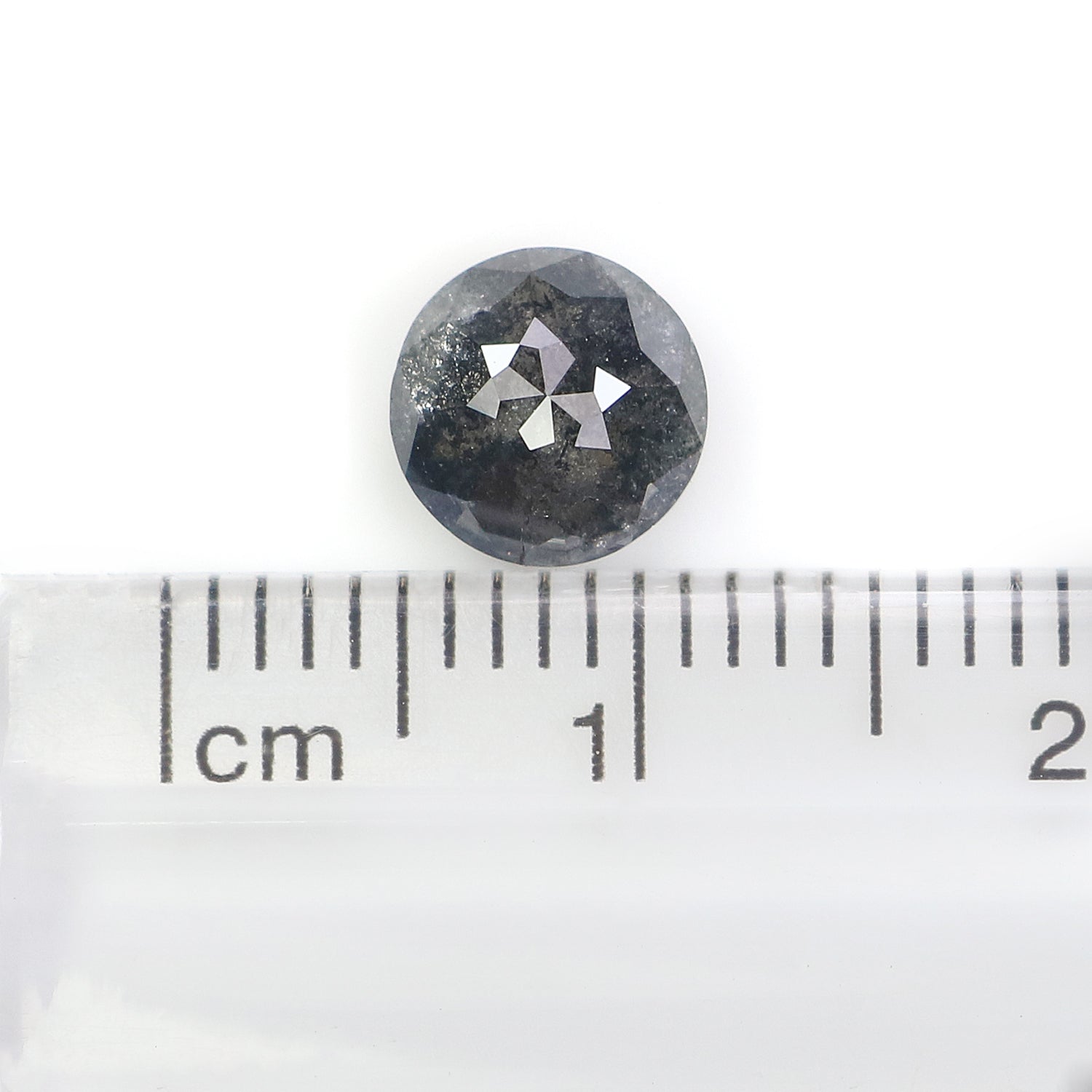 1.23 Ct Natural Loose Round Rose Cut Diamond Black Color Rose Cut Diamond 6.80 MM Natural Loose Salt And Pepper Rose Cut Diamond LQ1167