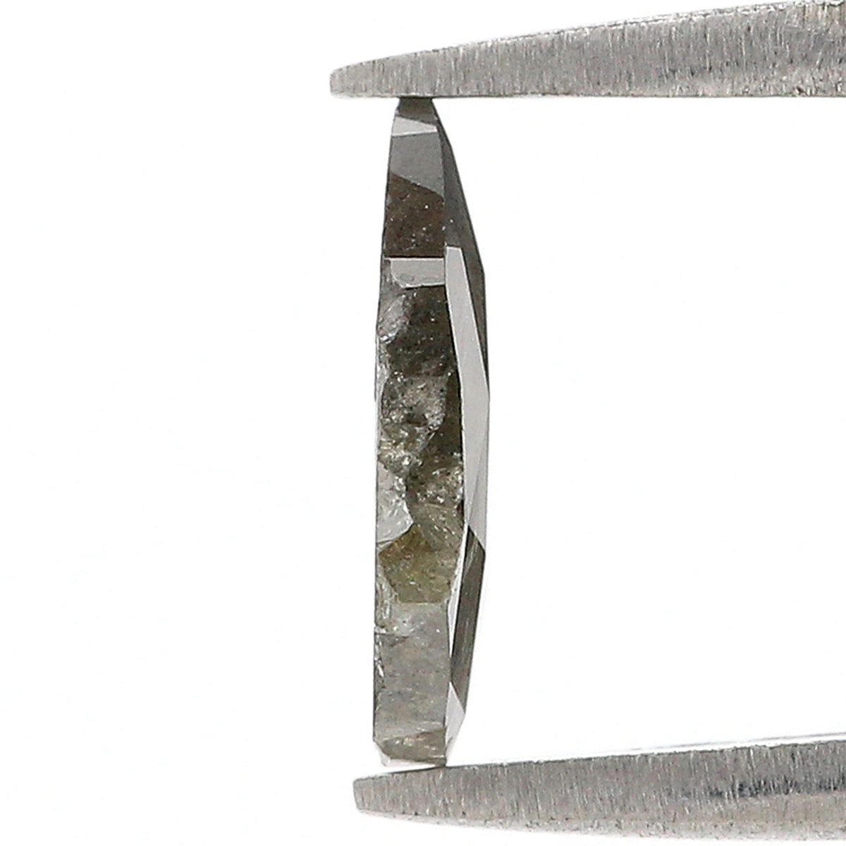 Natural Slice Salt and Pepper Diamond 1.37 CT Loose Rose Cut Black Grey Stone 9.79 MM Rustic Diamond For Custom Engagement Ring L3698