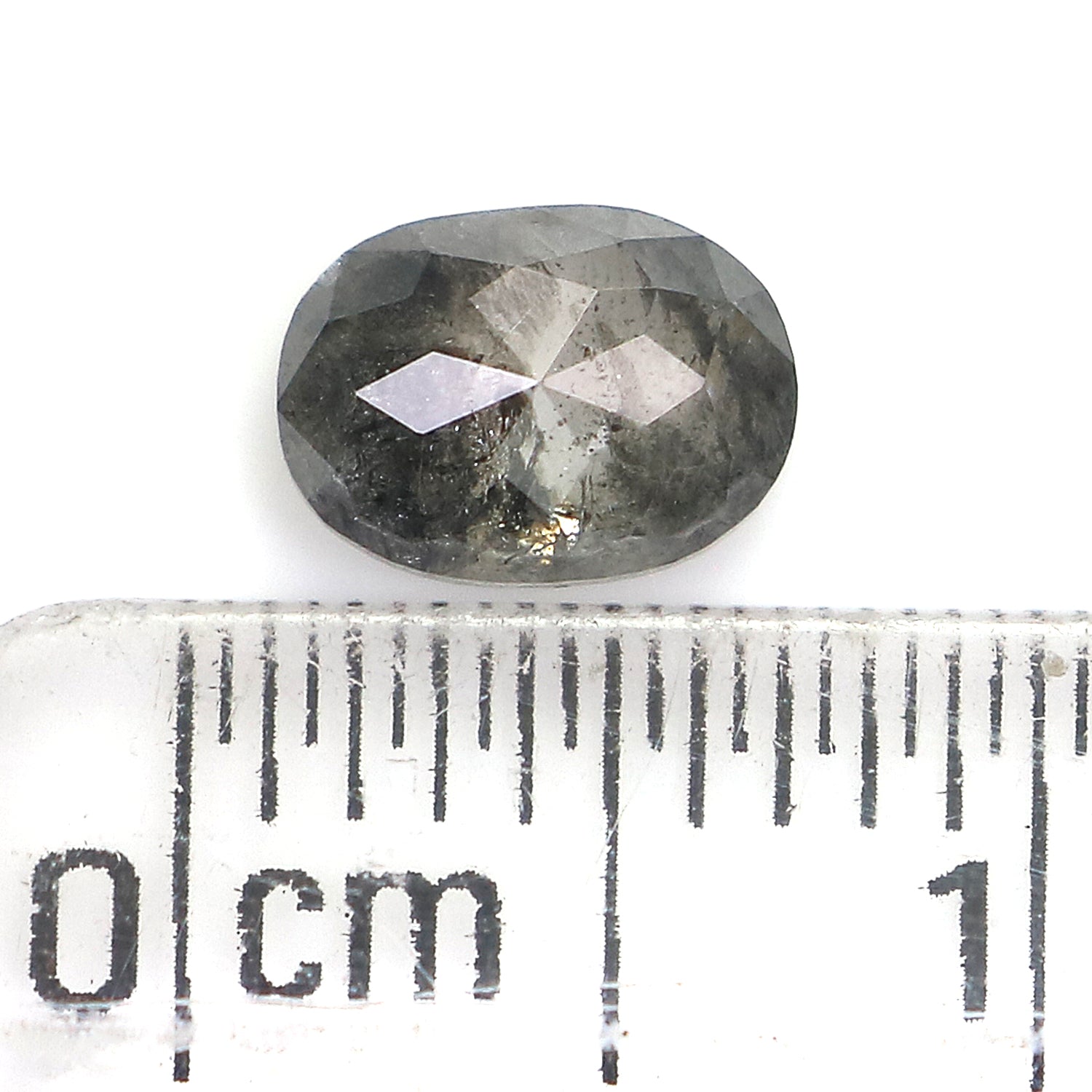 0.64 CT Natural Loose Oval Shape Diamond Salt And Pepper Oval Cut Diamond 6.10 MM Natural Black Grey Color Oval Rose Cut Diamond LQ3304