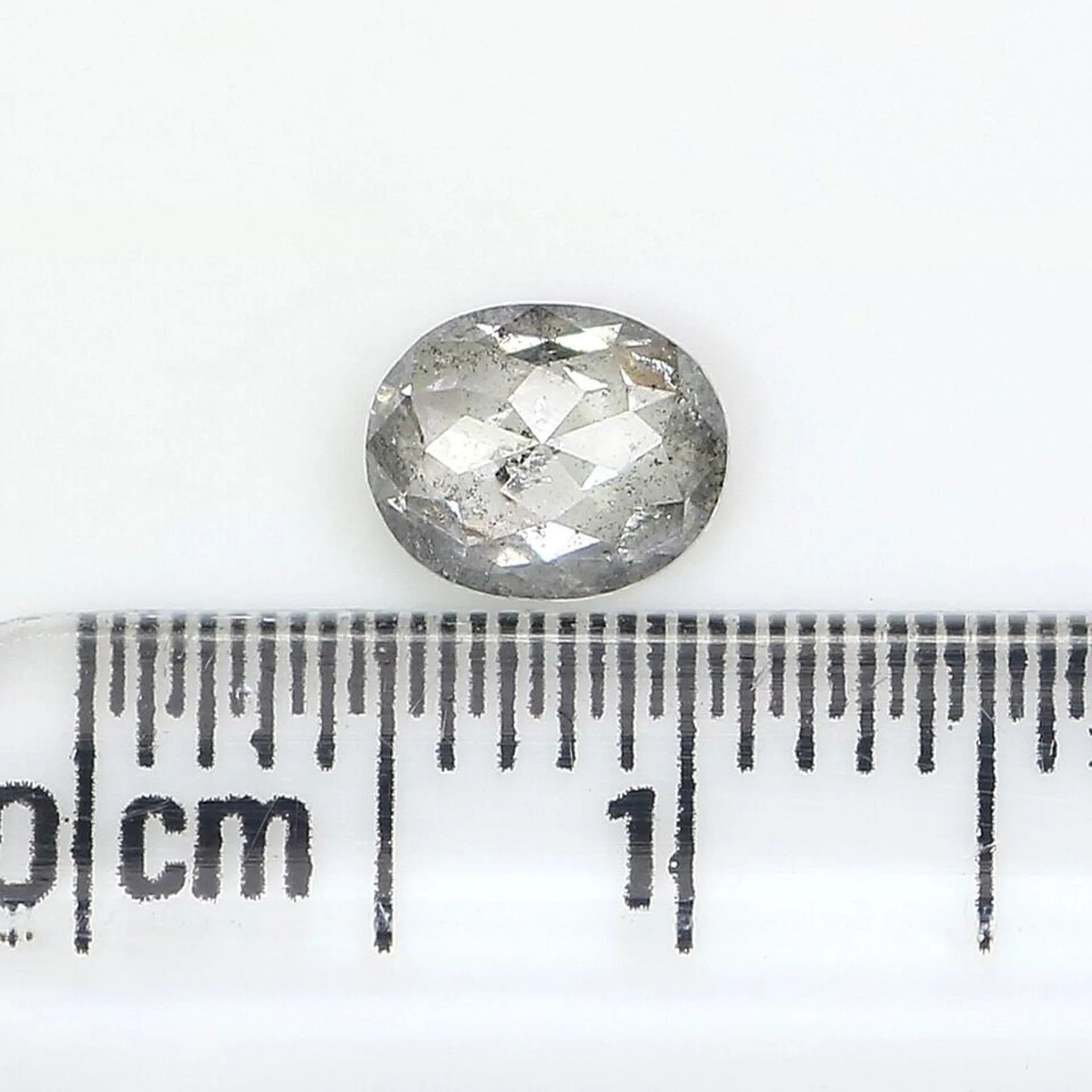 0.65 Ct Natural Loose Oval Shape Diamond Salt And Pepper Oval Diamond 6.10 MM Natural Loose Black Grey Color Oval Rose Cut Diamond NQ964