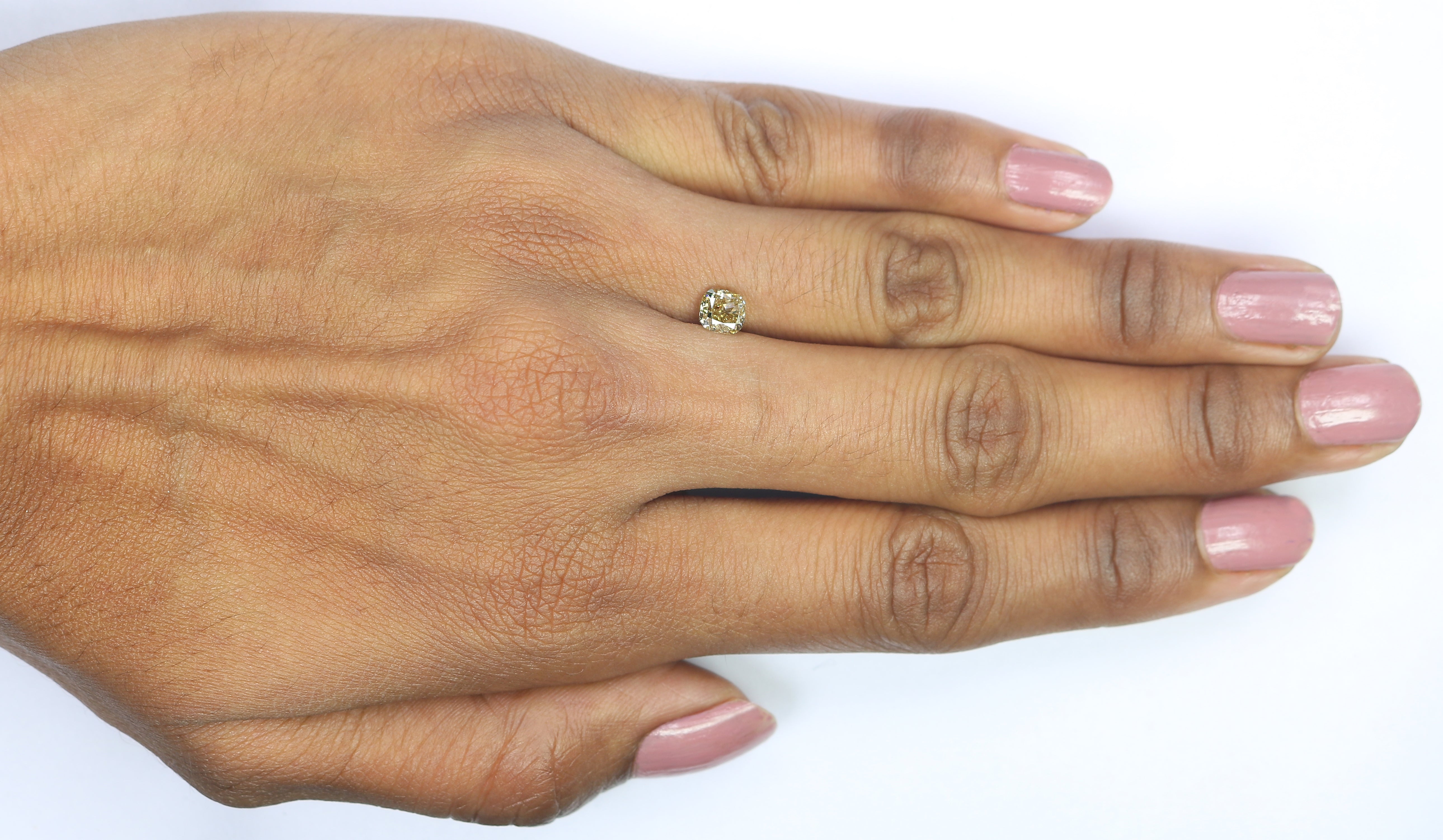 0.71 CT Natural Loose Cushion Shape Diamond Yellow Color Cushion Diamond 4.90 MM Natural Brown Diamond Cushion Brilliant Cut Diamond QL5778